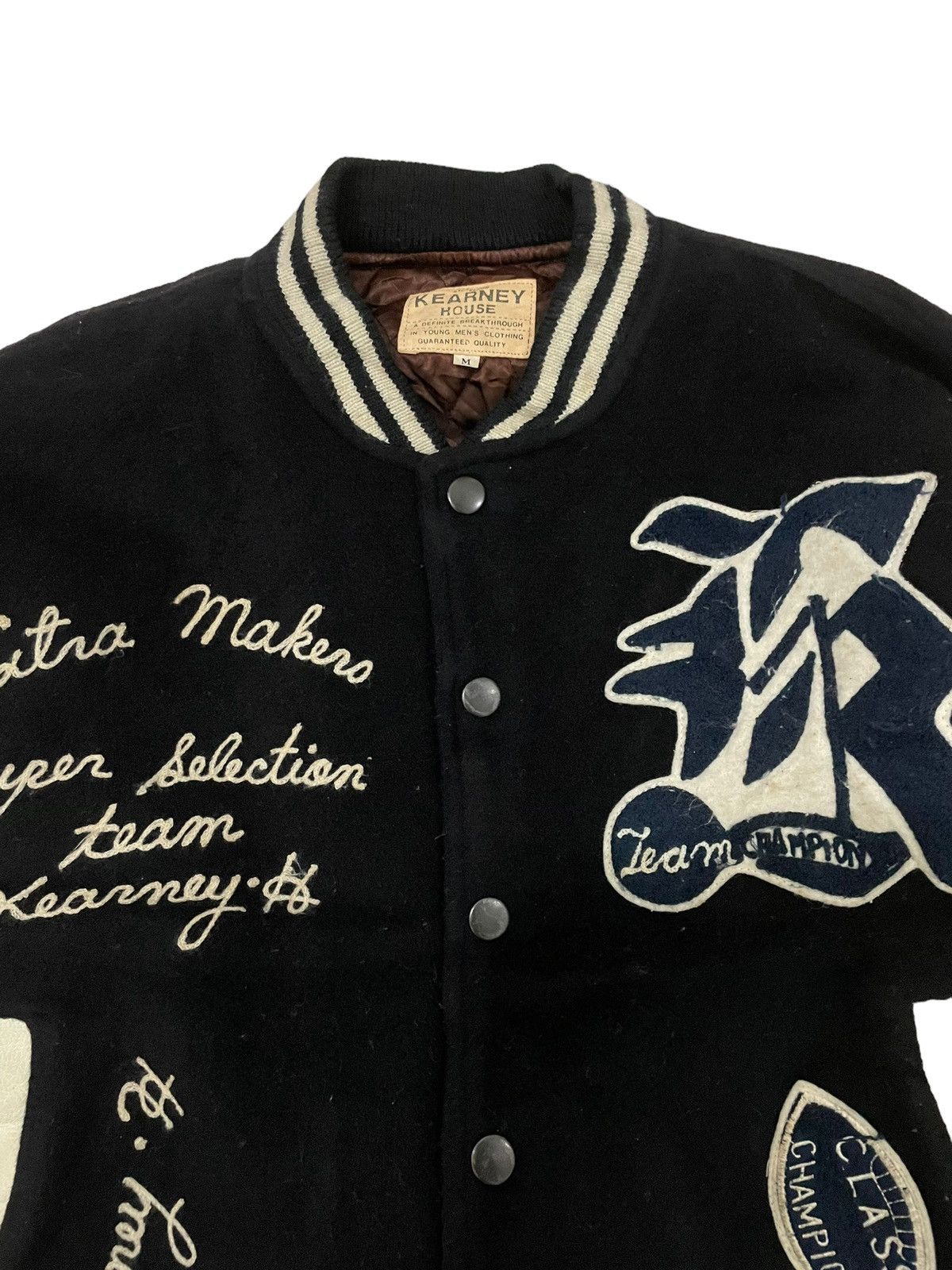 Japanese Brand Kearny House Full Patches Leather Sleeve Varsity Jacket Size US M / EU 48-50 / 2 - 4 Thumbnail