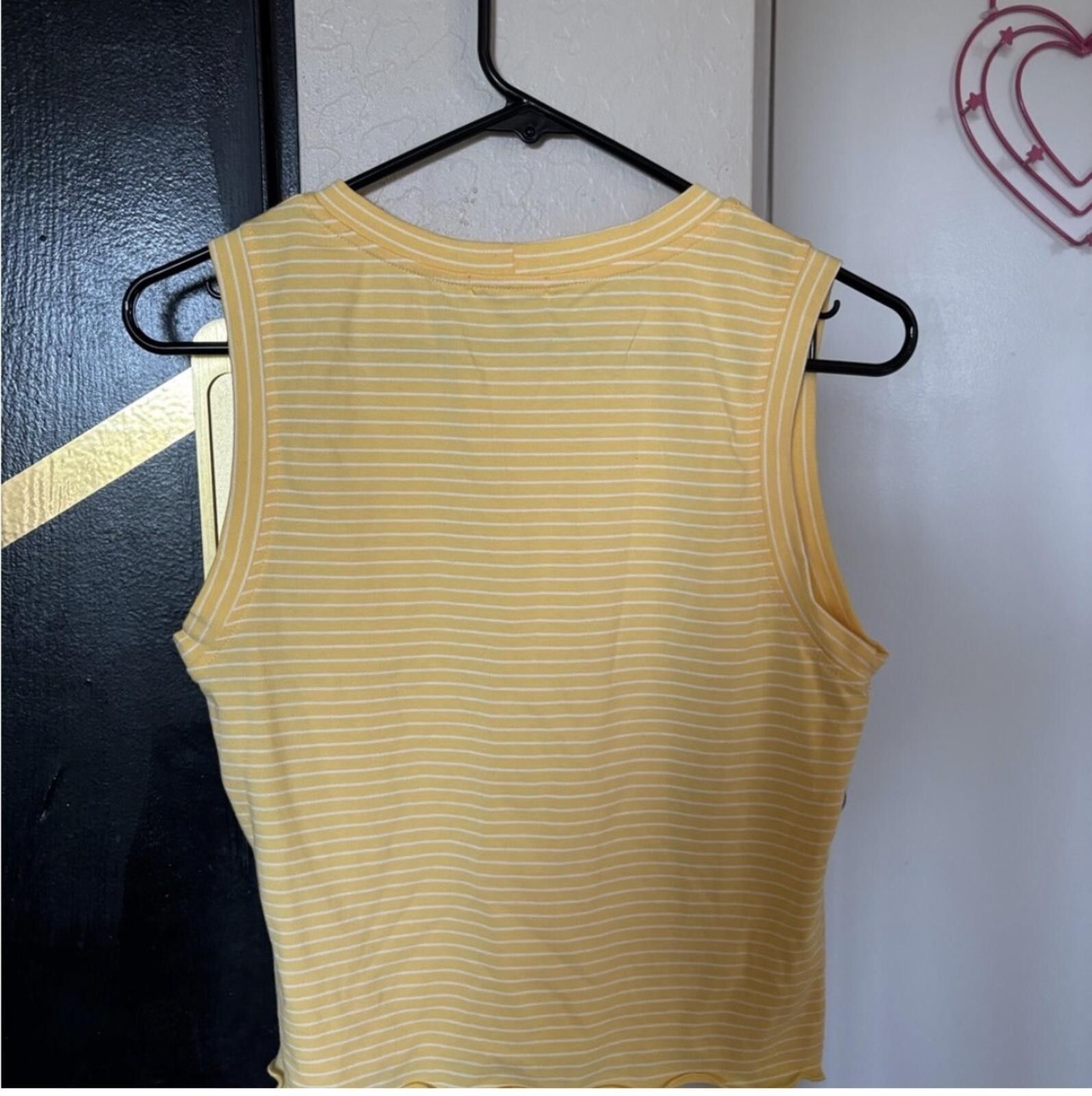 Other (Heart & Hips) Yellow Striped Sleeveless Top Size L / US 10 / IT 46 - 4 Thumbnail