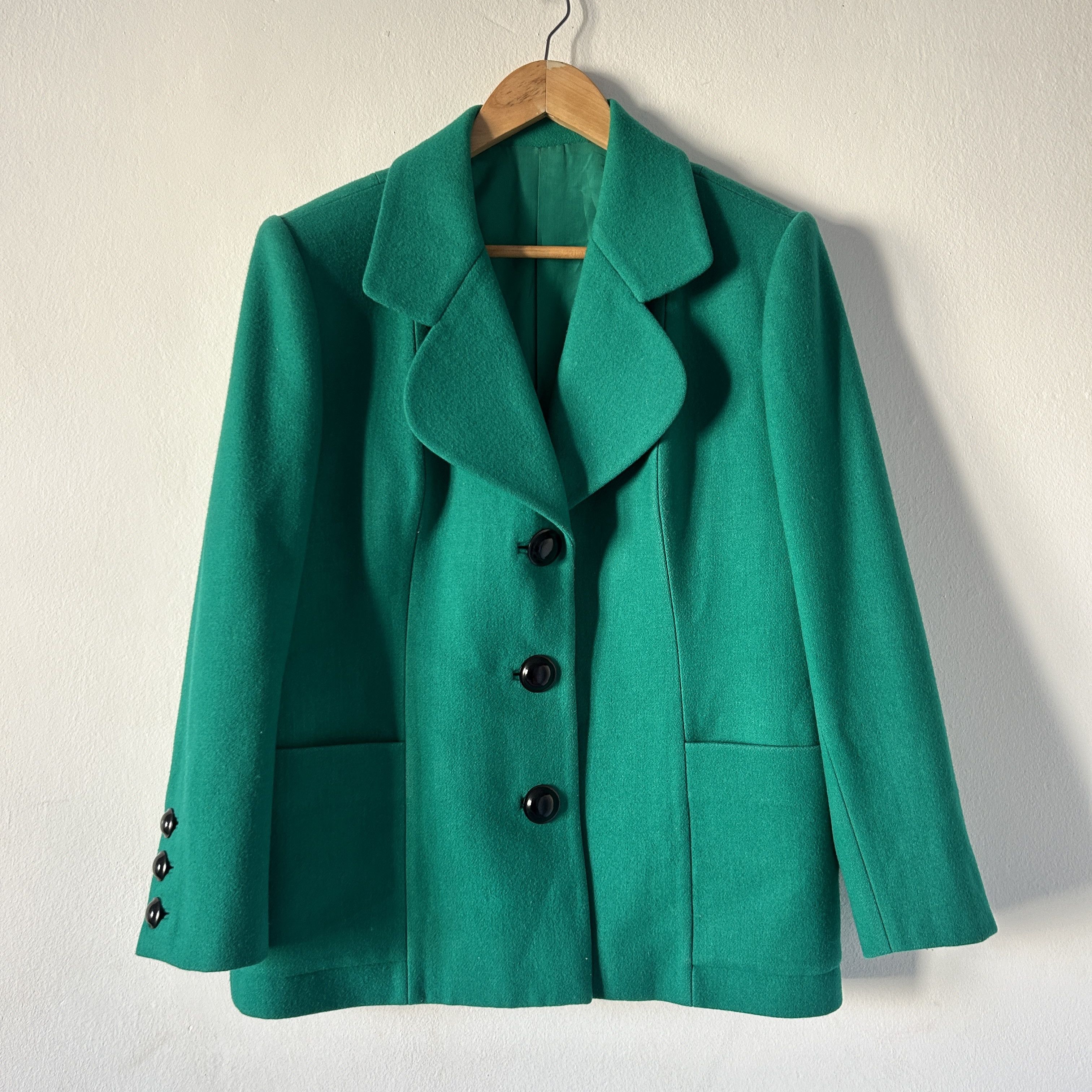 Vintage Vintage 90s Pure Wool Green Jacket Size M / US 6-8 / IT 42-44 - 8 Thumbnail