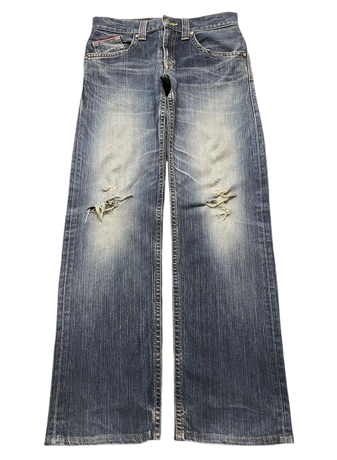 Edwin Vintage Edwin Blue Trip Blue Faded Wash Distressed Loose Fit Size US 30 / EU 46 - 1 Thumbnail