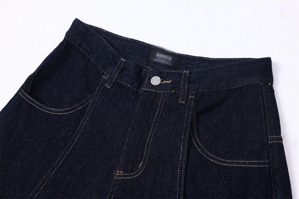 Japanese Brand × Jean Men's straight-leg contrast-color cuffed denim shorts Size US 32 / EU 48 - 4 Thumbnail