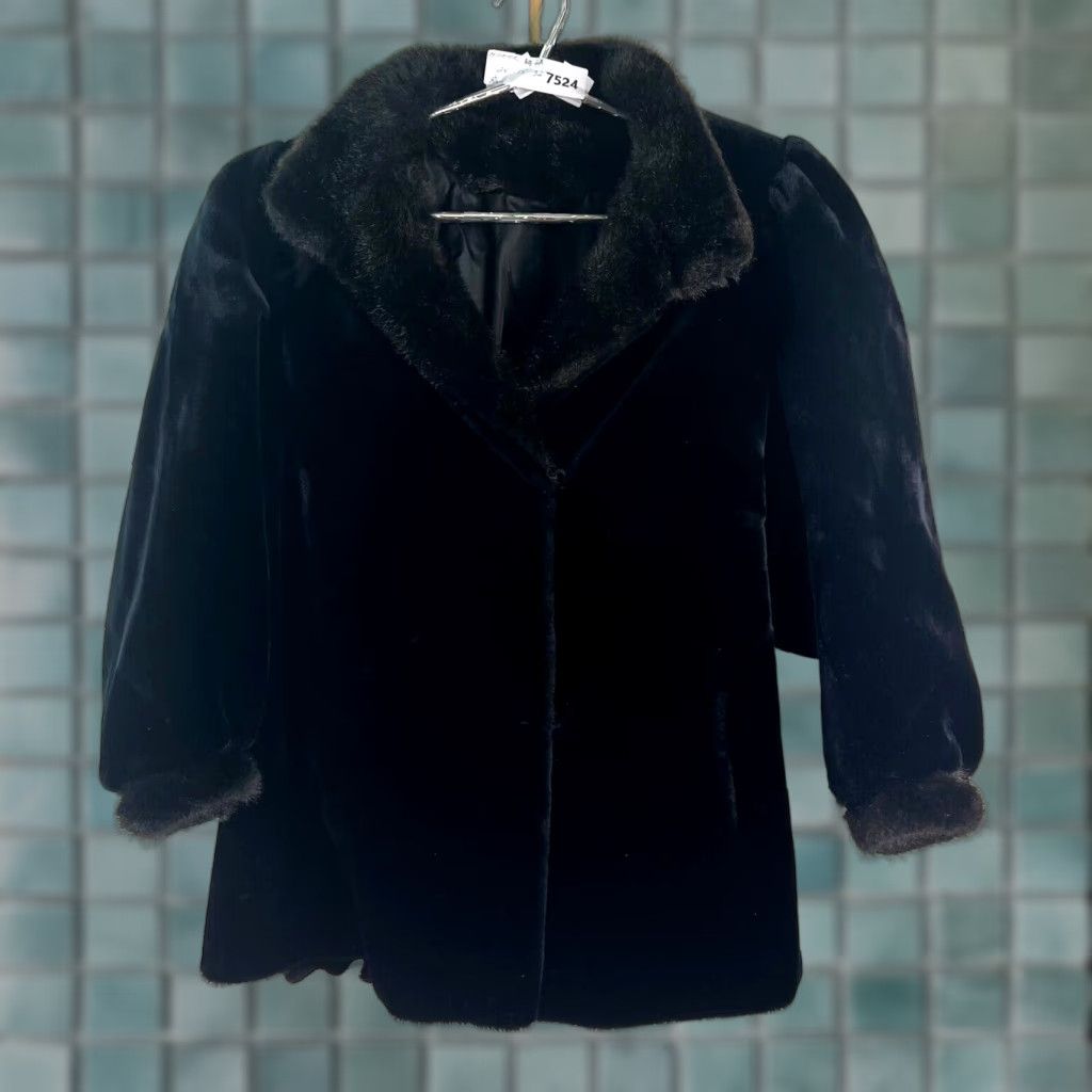 Vintage VINTAGE Hillmoor NY 1950s Women's Faux Fur Coat Collared XL Black Classic Style Size XL / US 12-14 / IT 48-50 - 1 Thumbnail