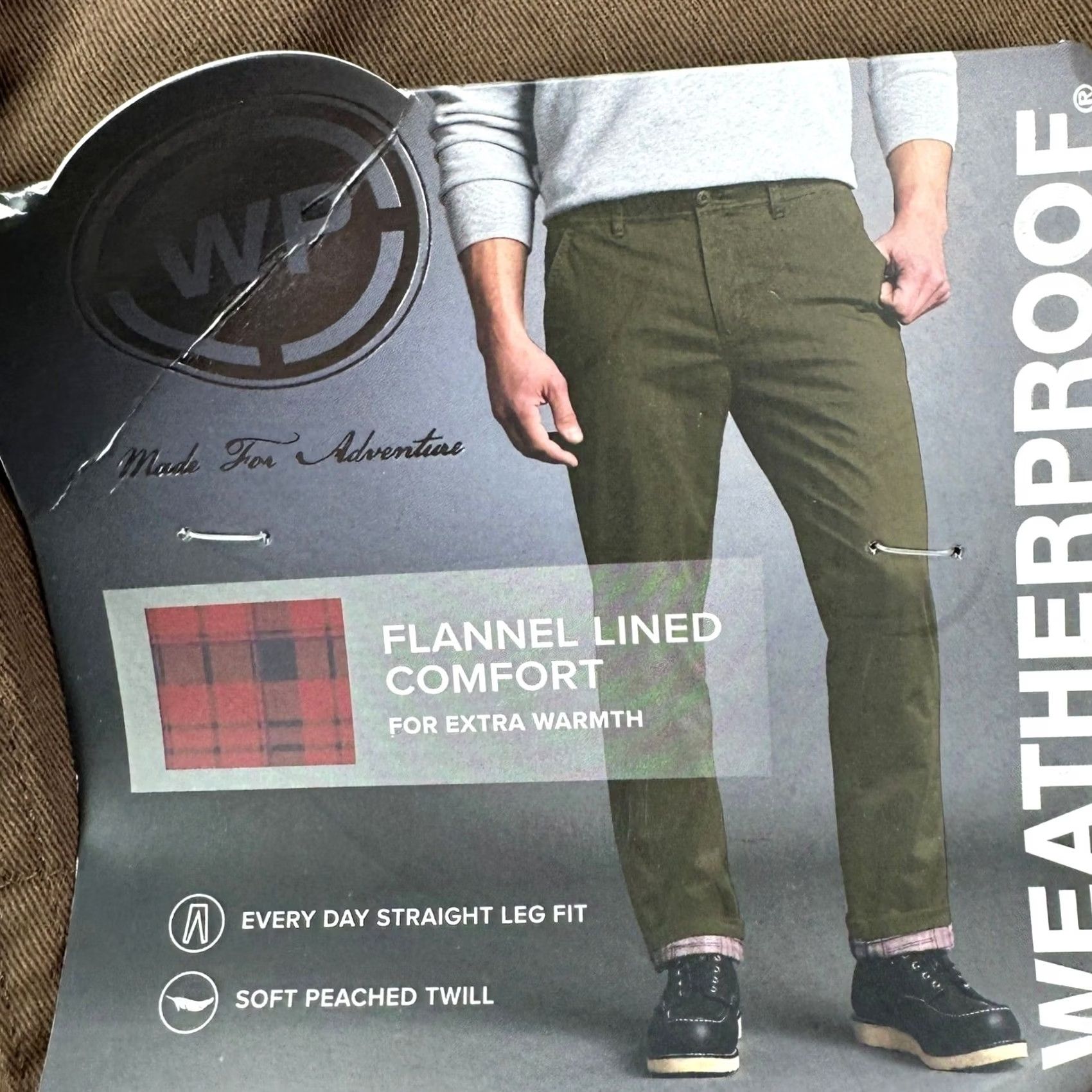 Weatherproof Weatherproof Mens Pants Chino Straight Lined Plaid Cedar Brown 40x30 Fall Winter Casual Workwear Mens Size US 40 / EU 56 - 4 Thumbnail