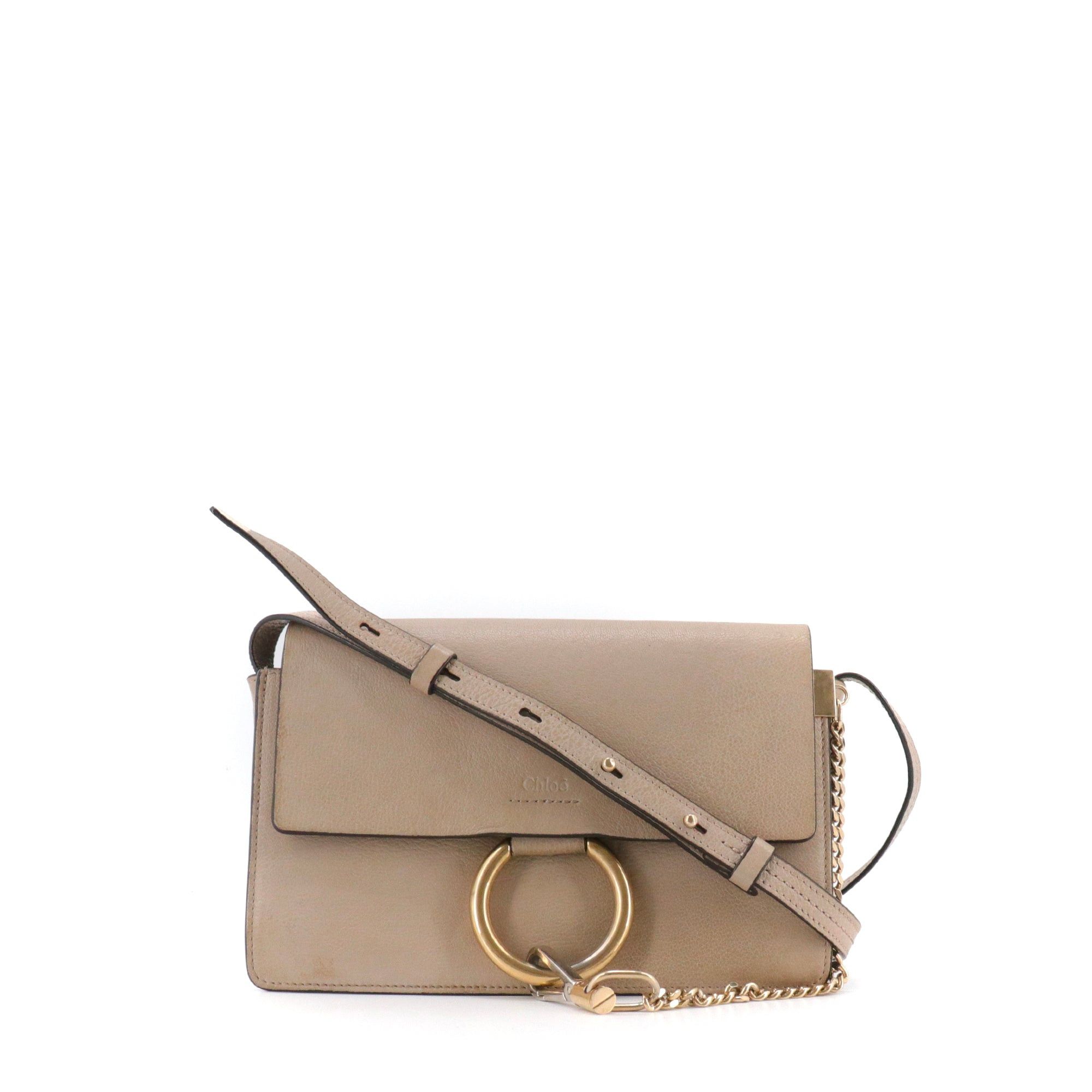 Chloe CHLOÉ - Chloé Faye PM shoulder bag in taupe grained leather Size ONE SIZE - 1 Thumbnail