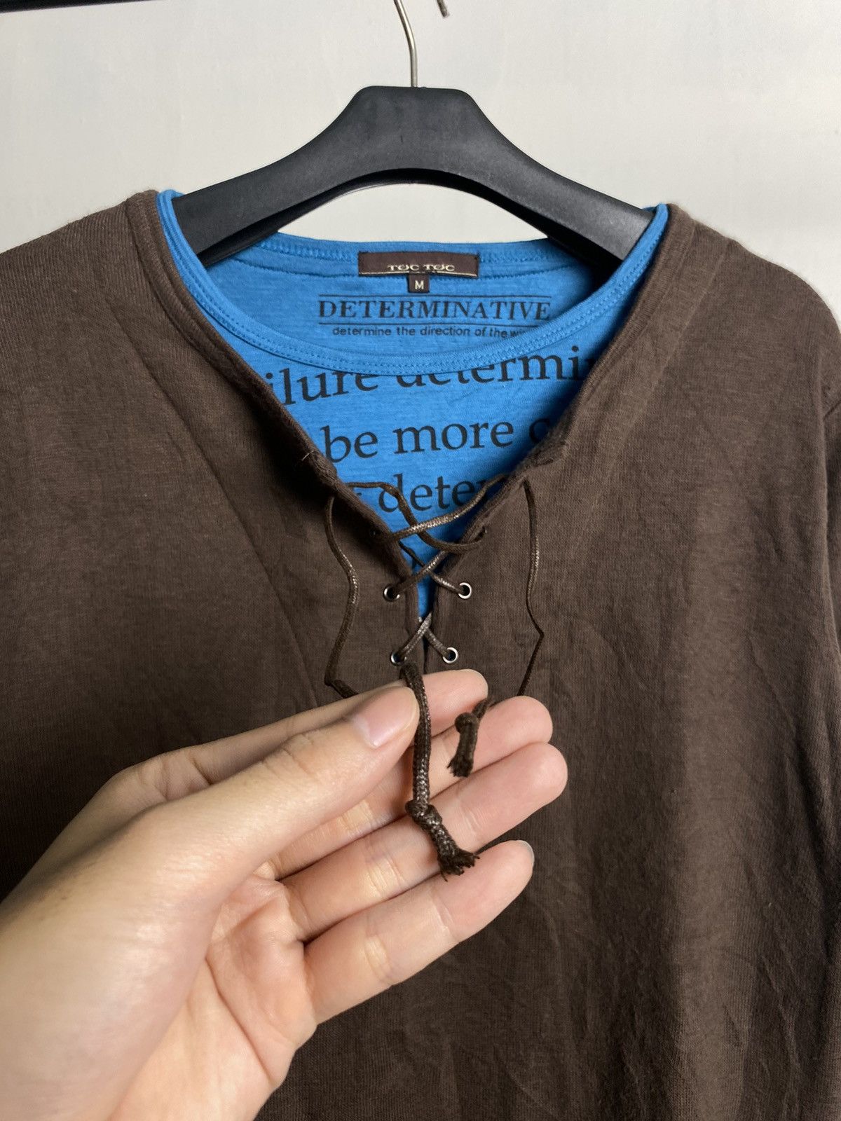 Hysteric Glamour × If Six Was Nine × Japanese Brand TocToc Double Layer Poem Laces Up Longsleeve Size US M / EU 48-50 / 2 - 4 Thumbnail