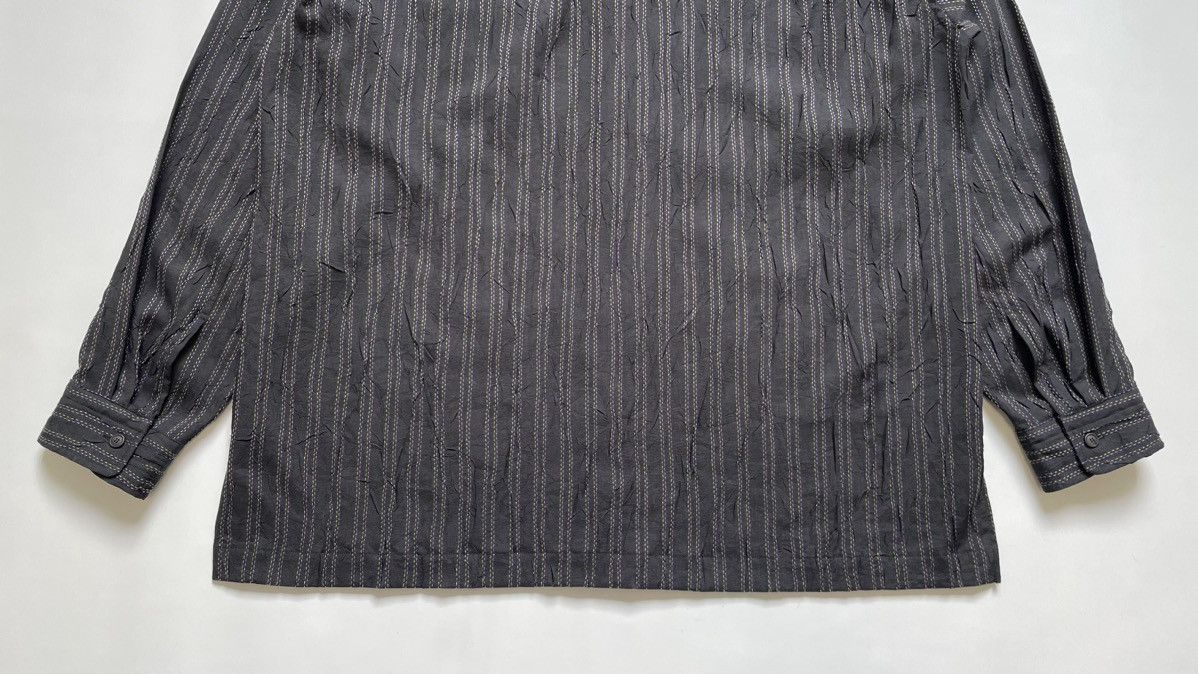 Issey Miyake Black Creased Nylon Multi Stitch Shirt Size US XL / EU 56 / 4 - 18 Thumbnail