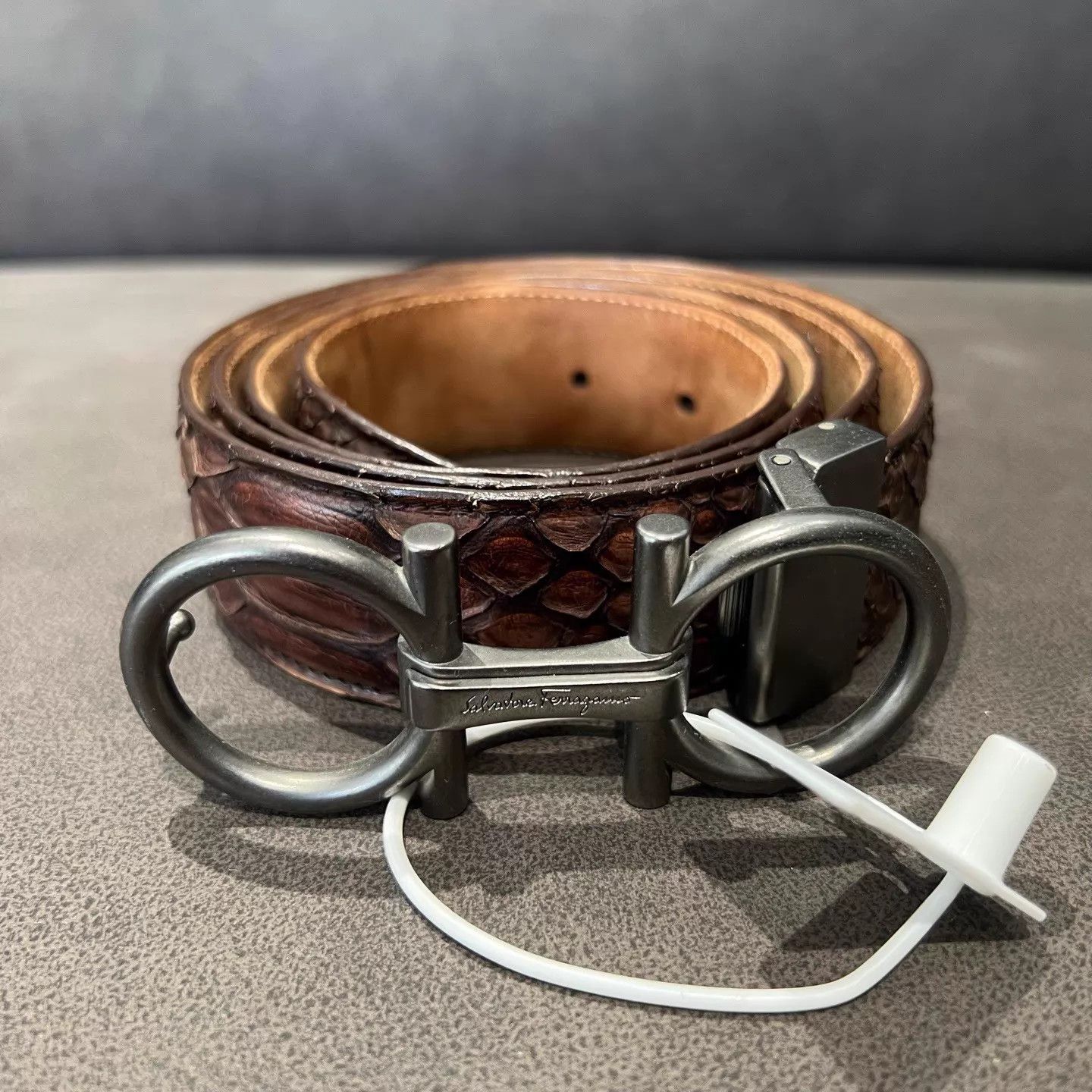 Salvatore Ferragamo FERRAGAMO Brown Leather Belt 100cm Size ONE SIZE - 2 Thumbnail