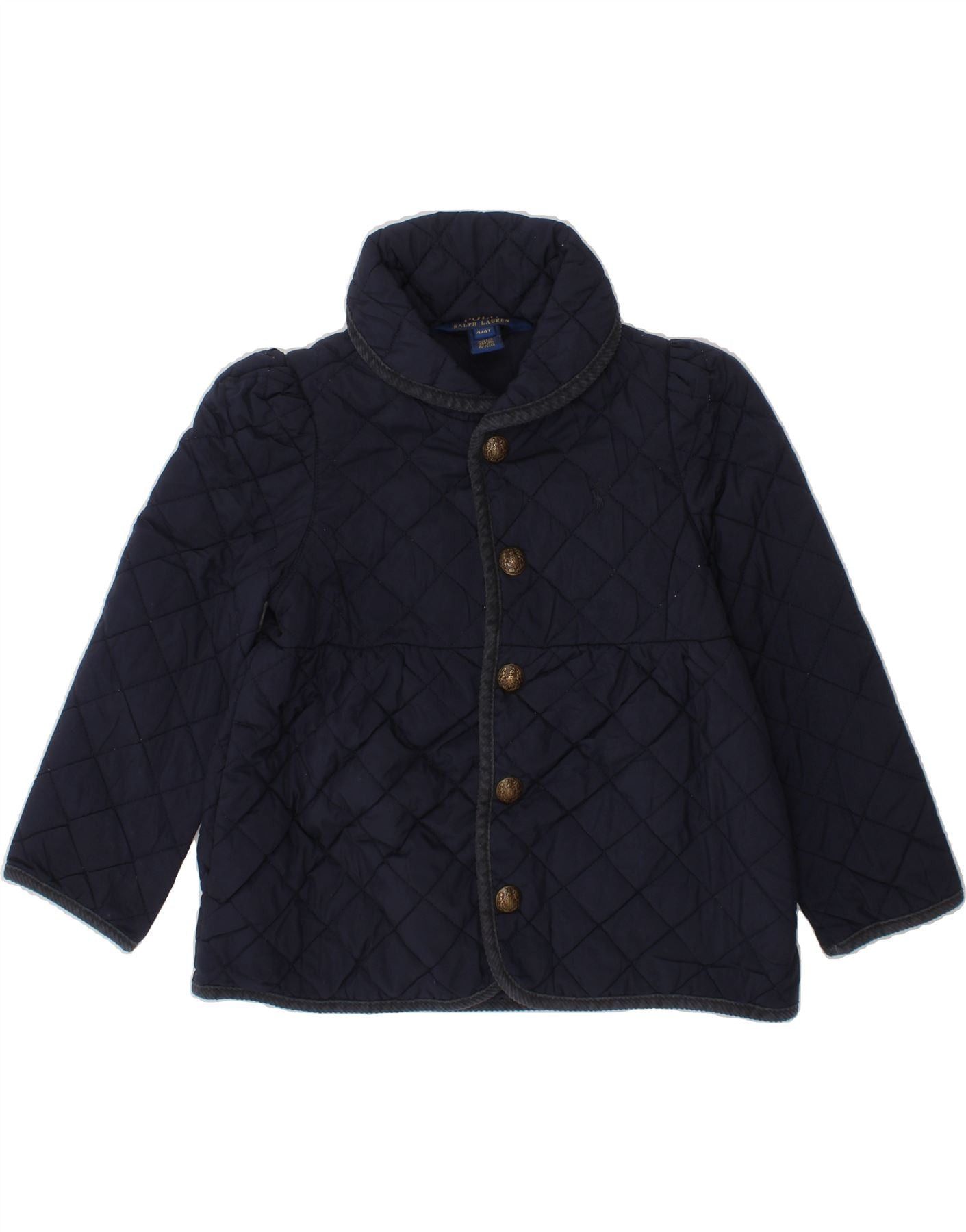 Polo Ralph Lauren Girls Quilted Jacket 3-4 Years Navy Blue Polyester Size XXS / US 00 / IT 34 - 1 Thumbnail