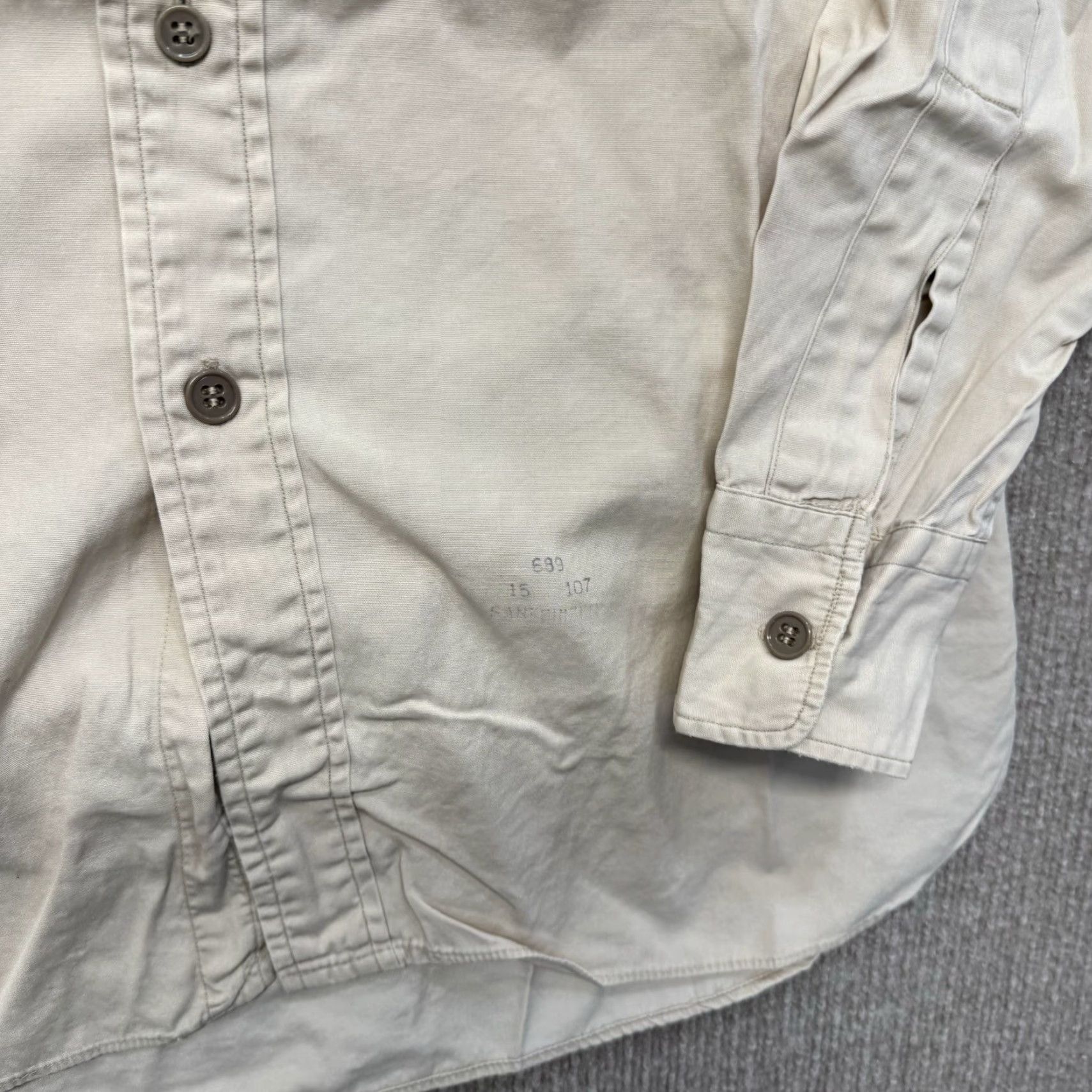 Vintage VINTAGE Reeves Work Shirt Men M Beige Cotton Sanforized 50s 40s Button-Front Long Sleeve Size US M / EU 48-50 / 2 - 6 Thumbnail