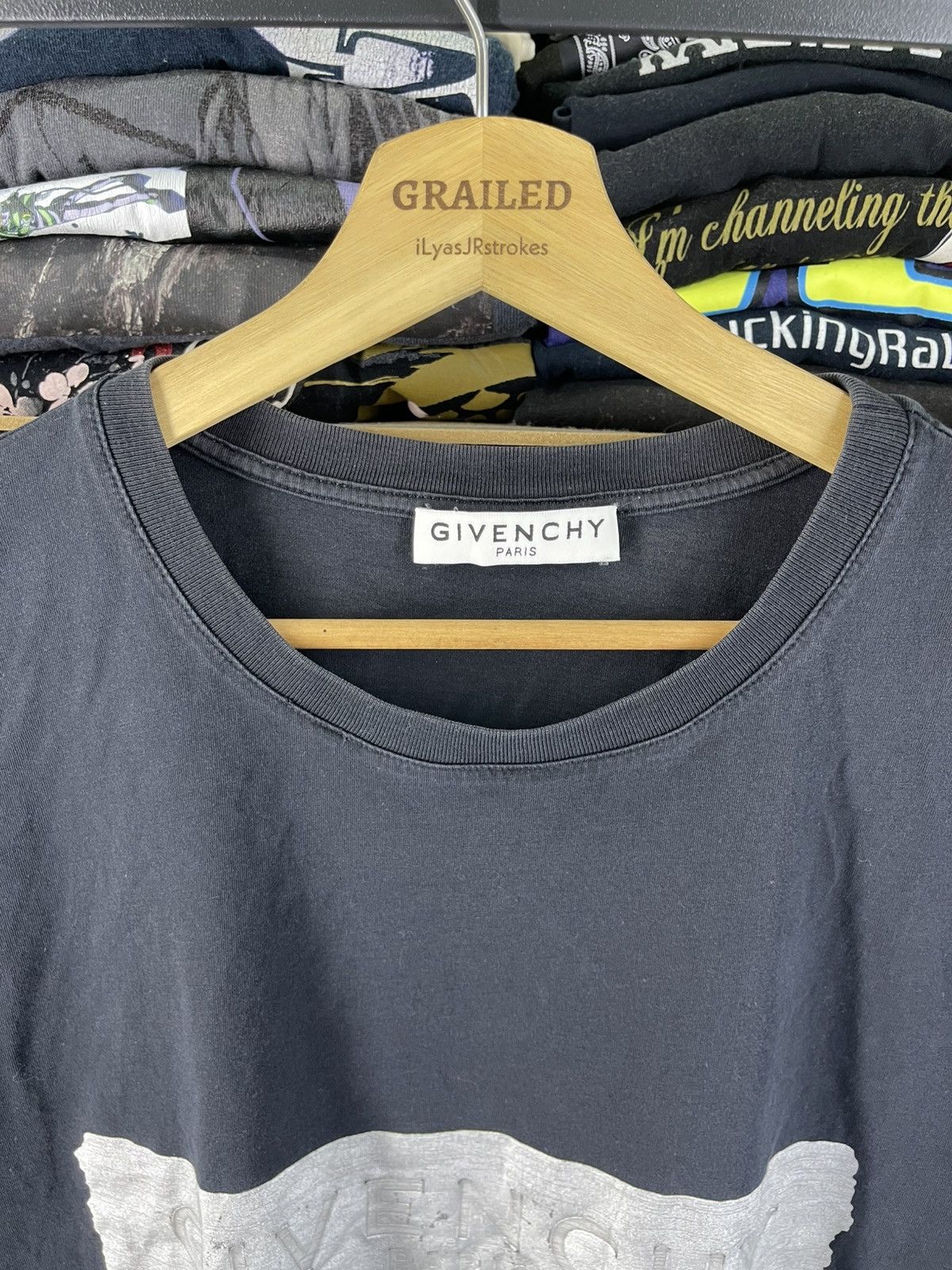 Givenchy Givenchy Metallic Logo-Embossed Cotton-Jersey T-Shirt Size US L / EU 52-54 / 3 - 14 Thumbnail