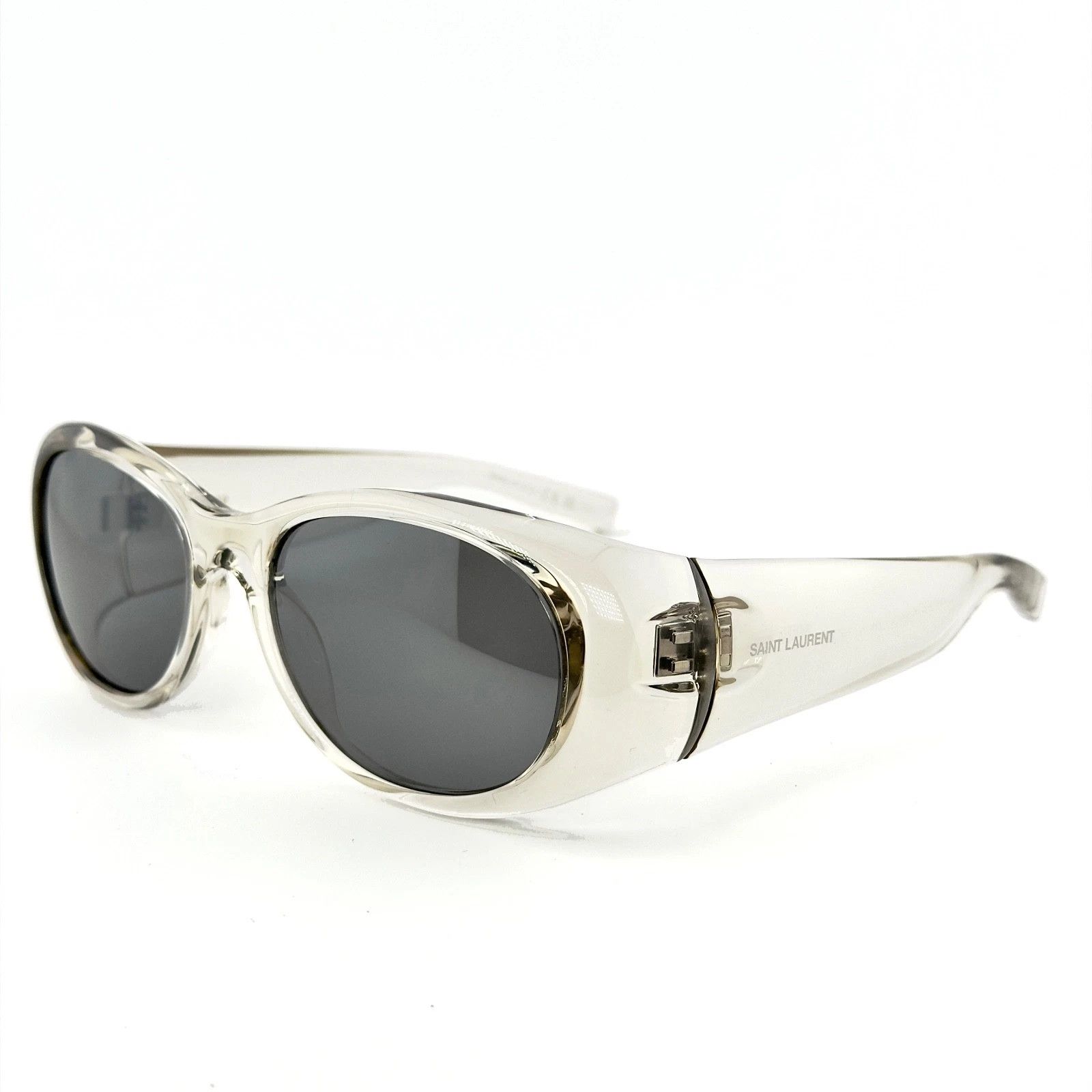 Saint Laurent Paris SAINT LAURENT SHADE SL 736 SL736 Crystal Gray Sunglasses 004 Size ONE SIZE - 8 Thumbnail