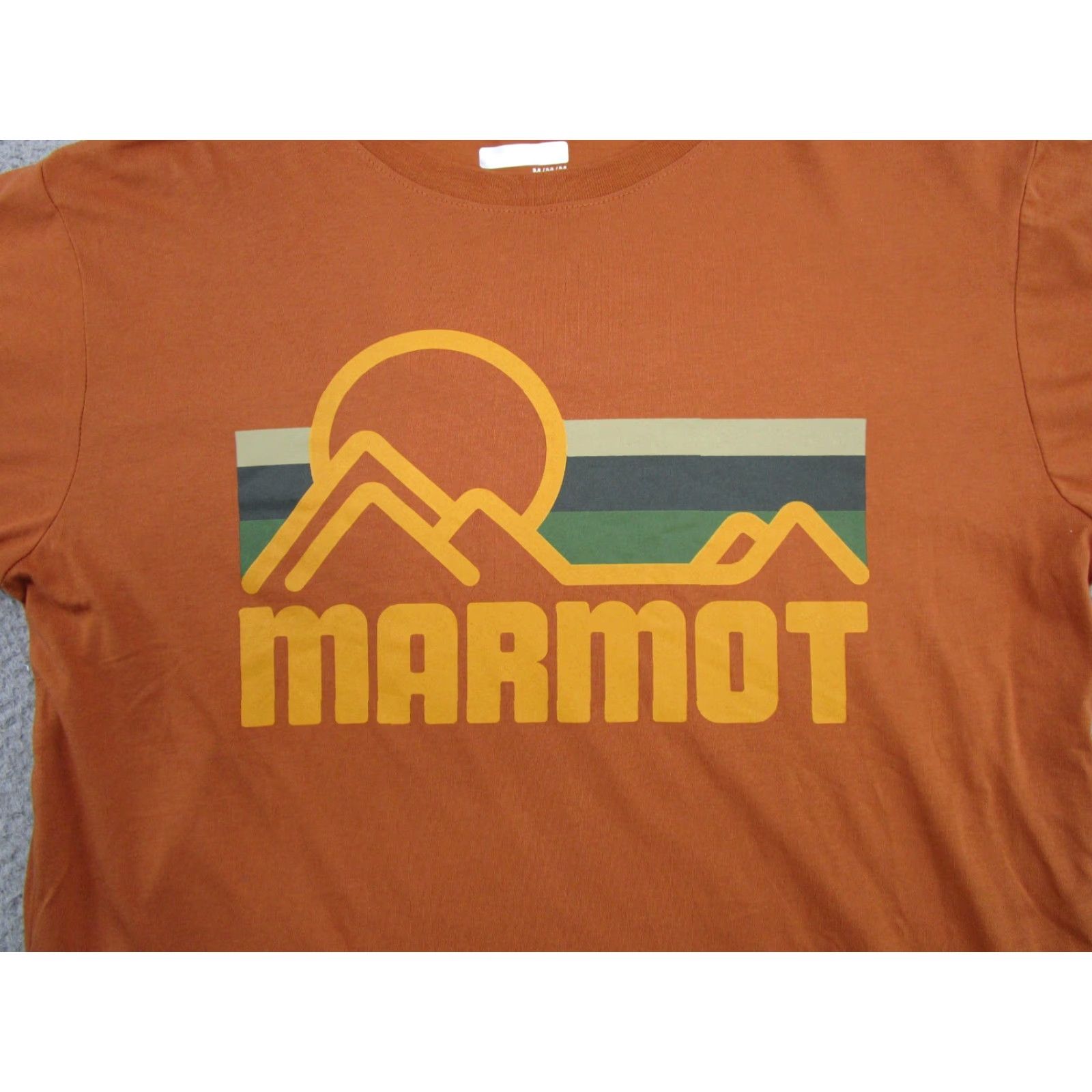 Marmot Marmot Outdoors Mountain Graphic Logo Spell Out Orange T-Shirt Mens Size M Size US M / EU 48-50 / 2 - 2 Thumbnail