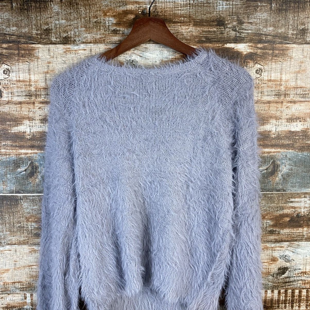 Japanese Brand DL Saltanse Gray shaggy fur Mohair Knitwear #C1096 Size M / US 6-8 / IT 42-44 - 13 Thumbnail