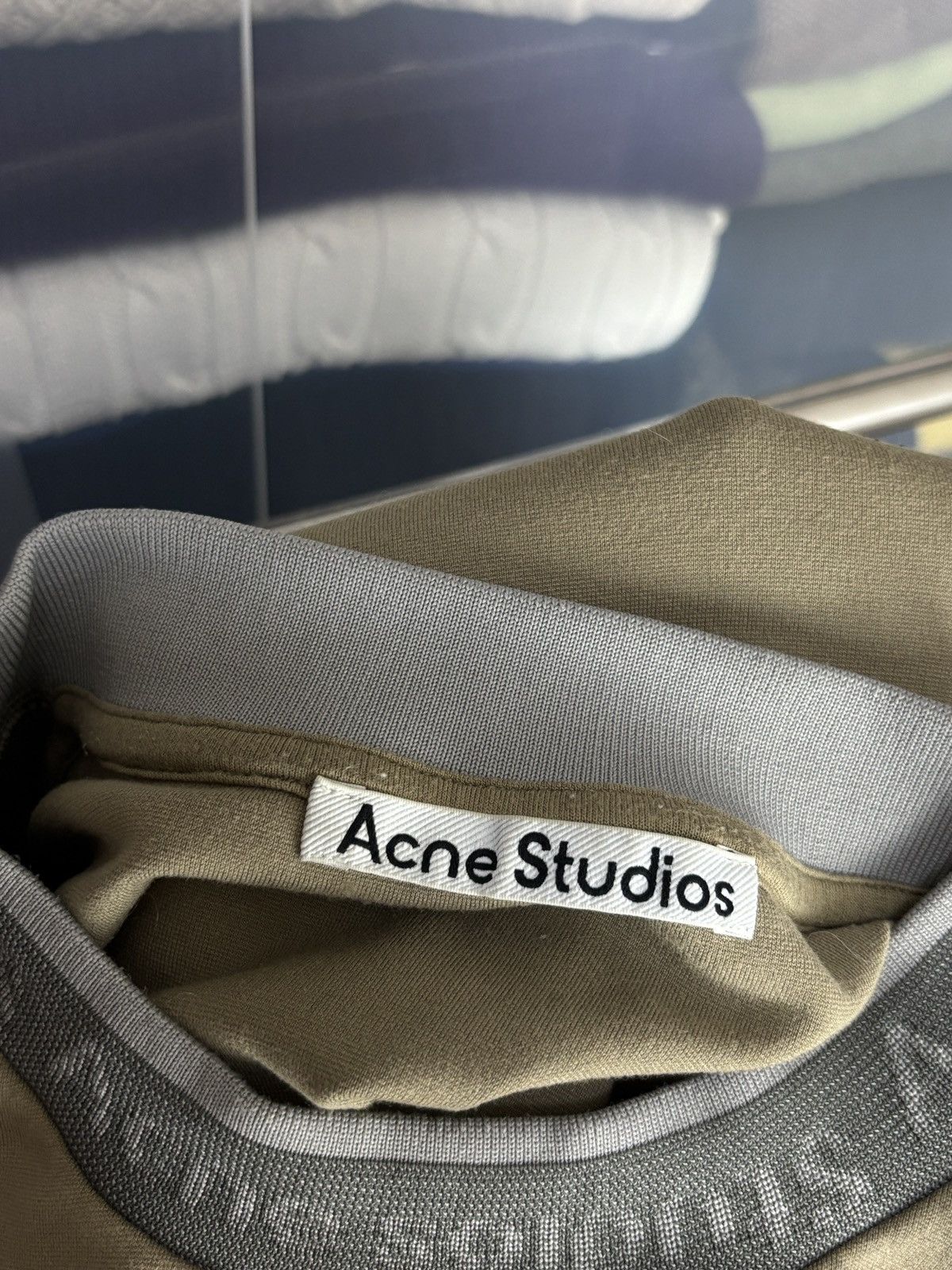 Acne Studios Acne Studios Green Olive Collar Logo Oversize Rare T-Shirt Size US S / EU 44-46 / 1 - 5 Thumbnail