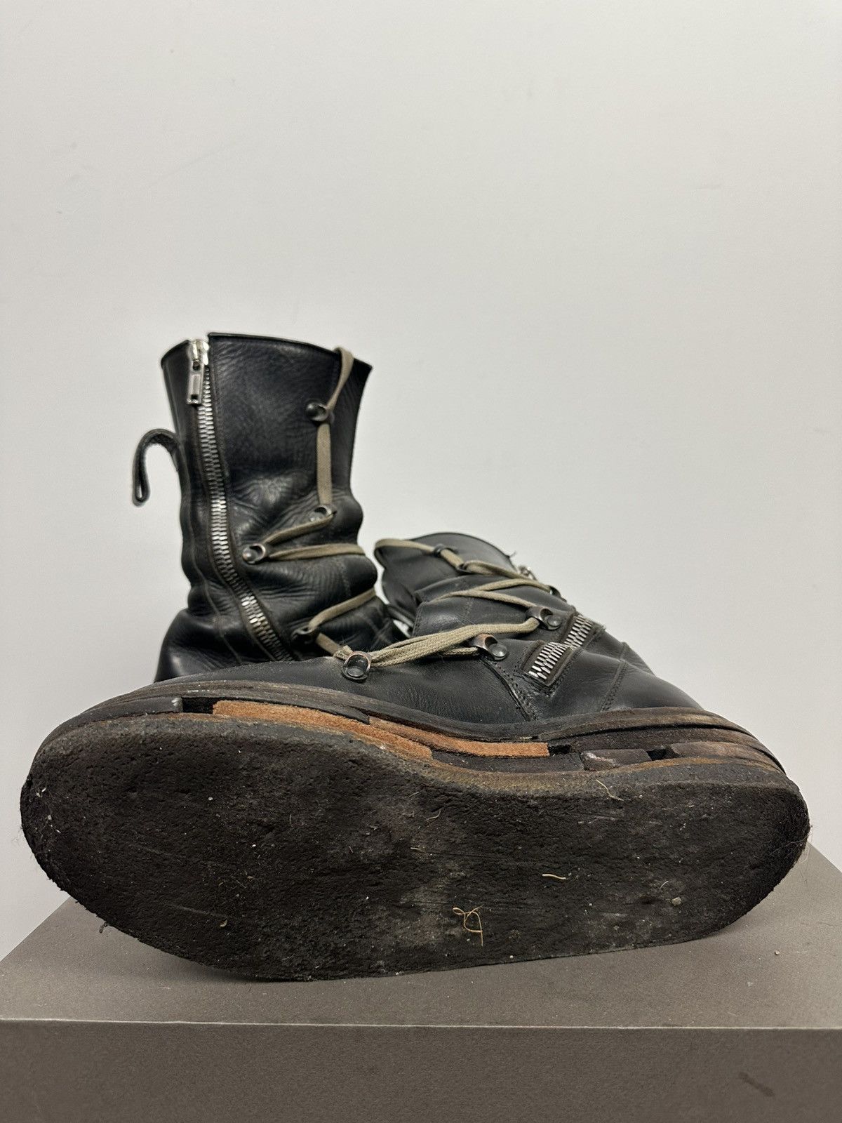 Rick Owens FW17 ‘GLITTER’ Pentalace Lego Boots Size US 9 / EU 42 - 5 Thumbnail