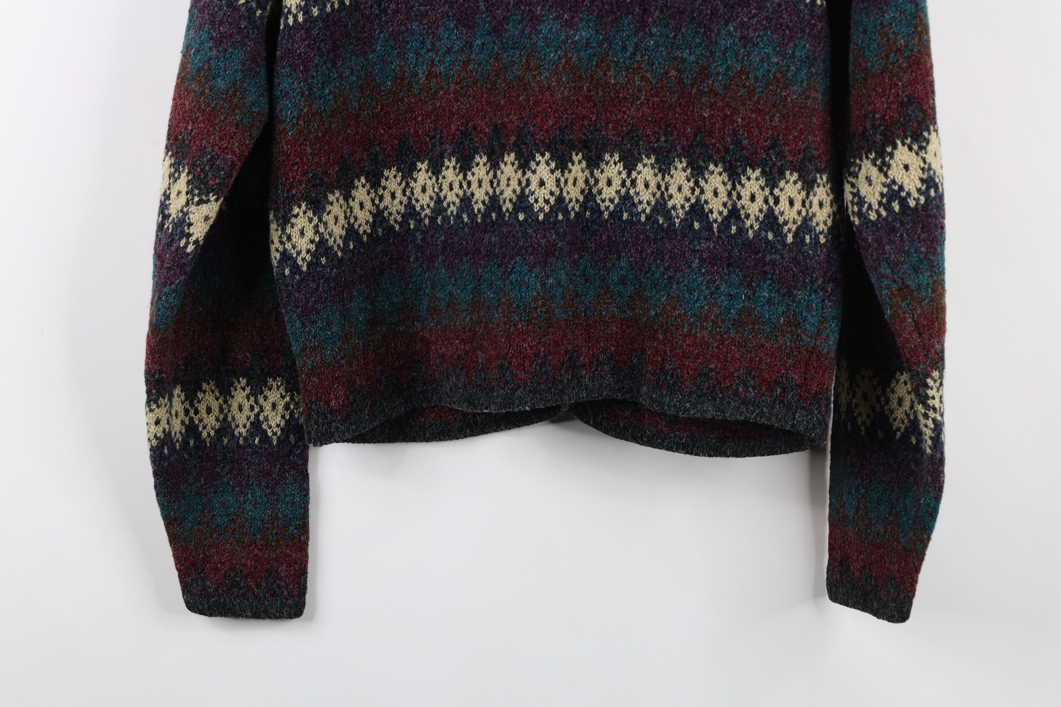 Vintage Vintage 90s Streetwear Fair Isle Knit Cardigan Sweater Size M / US 6-8 / IT 42-44 - 9 Thumbnail