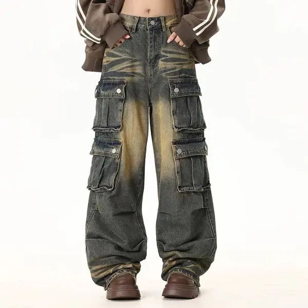 Japanese Brand VIBE Vintage wasteland workwear washed loose jeans Size US 32 / EU 48 - 6 Thumbnail