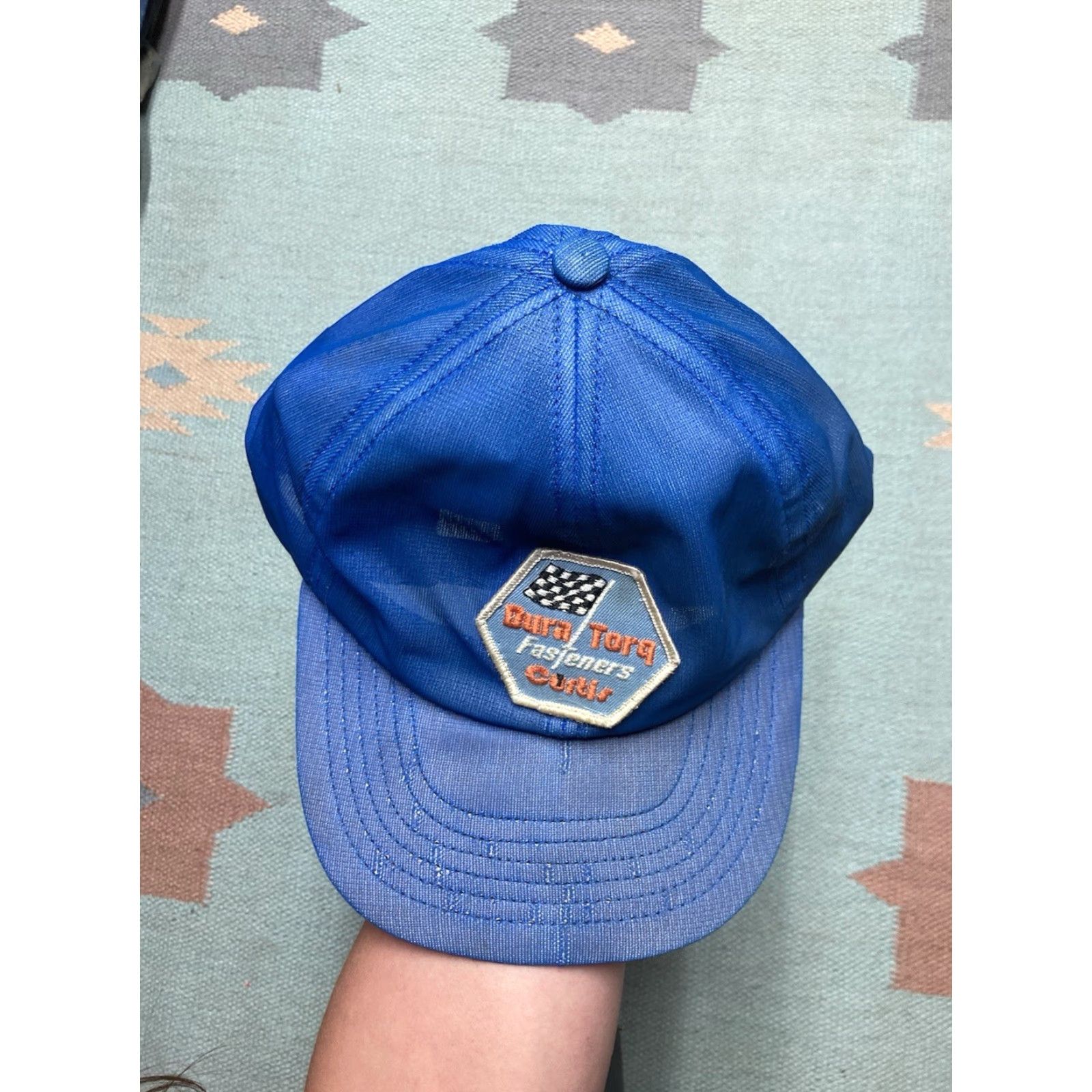 Ford VINTAGE Ford SnapBack Hat Cap Blue Adjustable Men USA Dura Torq Fasteners Curtis Ford car USA Cap Size ONE SIZE - 3 Thumbnail