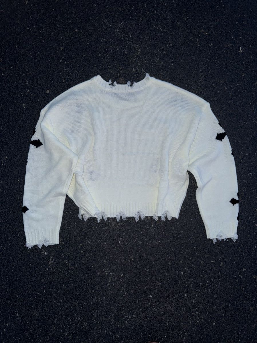 Other × Vintage Custom Distressed Cross Knit Sweater Size US L / EU 52-54 / 3 - 4 Thumbnail