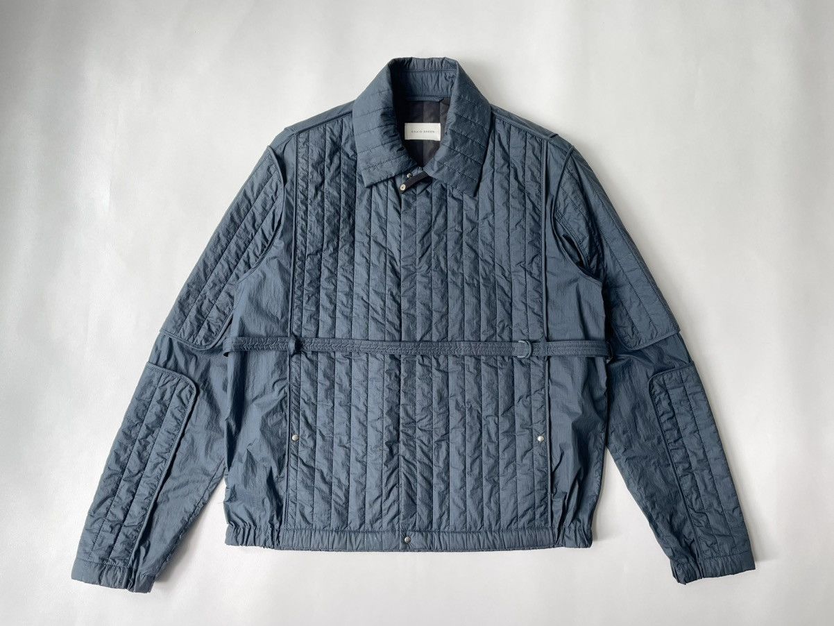 image of Craig Green S/s 20 ‘Skin’ Quilted Nylon Work Jacket in Blue, Men's (Size Small)