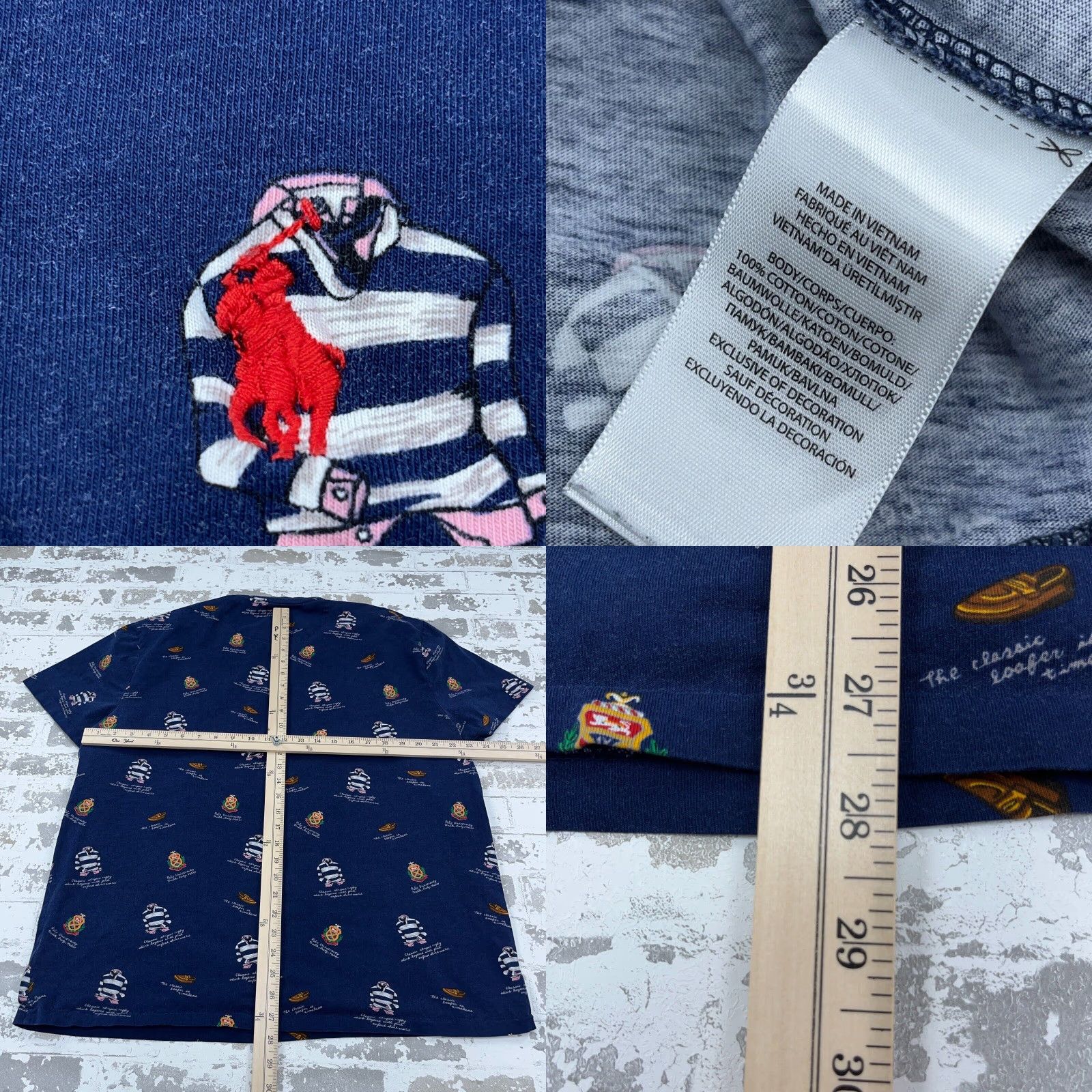 Polo Ralph Lauren Polo Ralph Lauren Shirt Men 2XL Blue Slim Fit Crew Neck Short Sleeve Logo Crest Geometric Jersey Cotton T-Shirt All Over Size US XXL / EU 58 / 5 - 8 Thumbnail