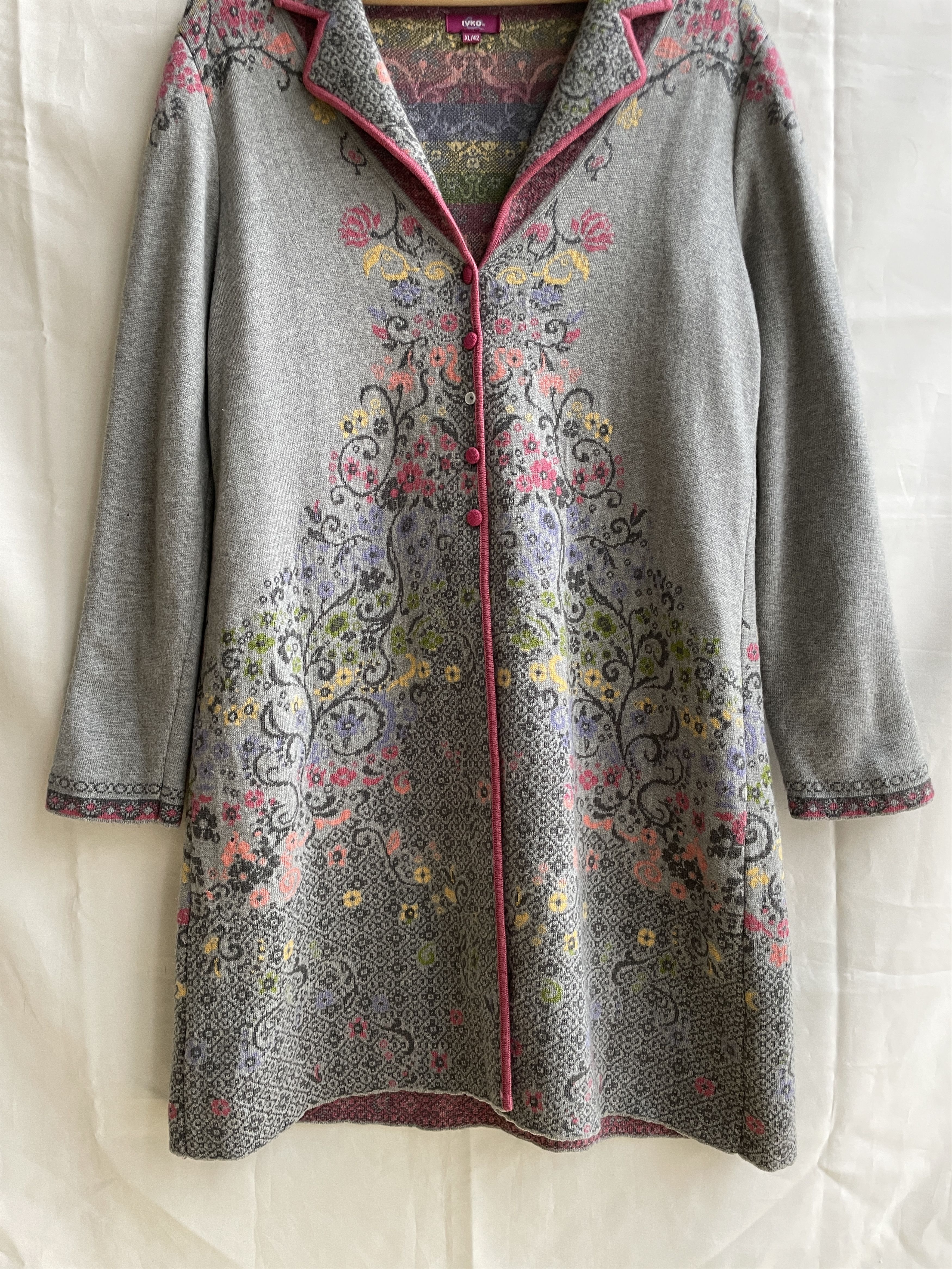 Other IVKO Vintage Floral Wool Long Cardigan Size XL Size XL / US 12-14 / IT 48-50 - 5 Thumbnail