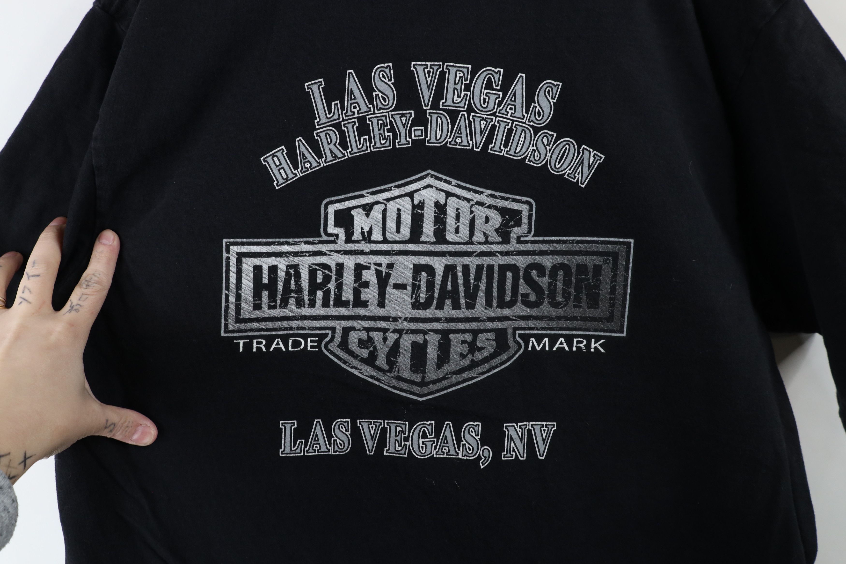 Harley Davidson × Vintage Vintage Y2K Harley Davidson Spell Old English T-Shirt USA Size US L / EU 52-54 / 3 - 9 Thumbnail