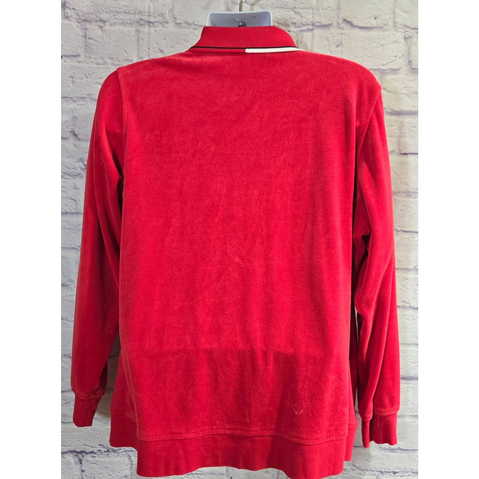 Tommy Hilfiger Tommy Hilfiger Red Velour Full Zip Women's Jacket 2X Plus Size XXL / US 16-18 / IT 52-54 - 3 Thumbnail