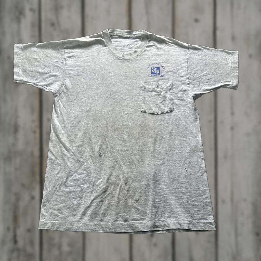 Logo 7 VINTAGE Southeastern Paperboard Shirt Mens Medium Gray Pocket Logo Workwear SS Size US M / EU 48-50 / 2 - 1 Thumbnail