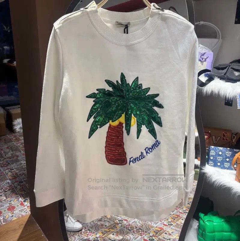 Fendi Fendi Spring Fall White Cotton Women's Sweatshirt . Size M / US 6-8 / IT 42-44 - 1 Thumbnail