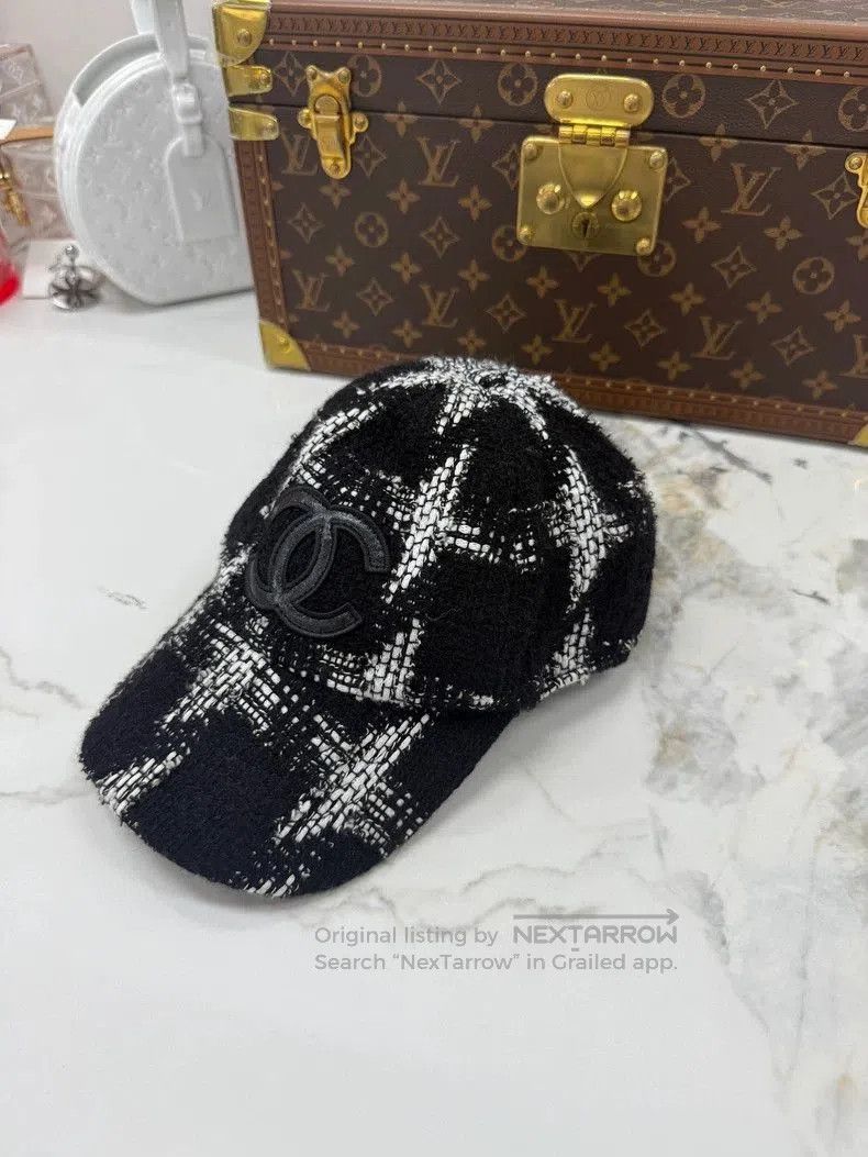 Chanel Chanel Tweed Logo Baseball Cap. Size ONE SIZE - 3 Thumbnail