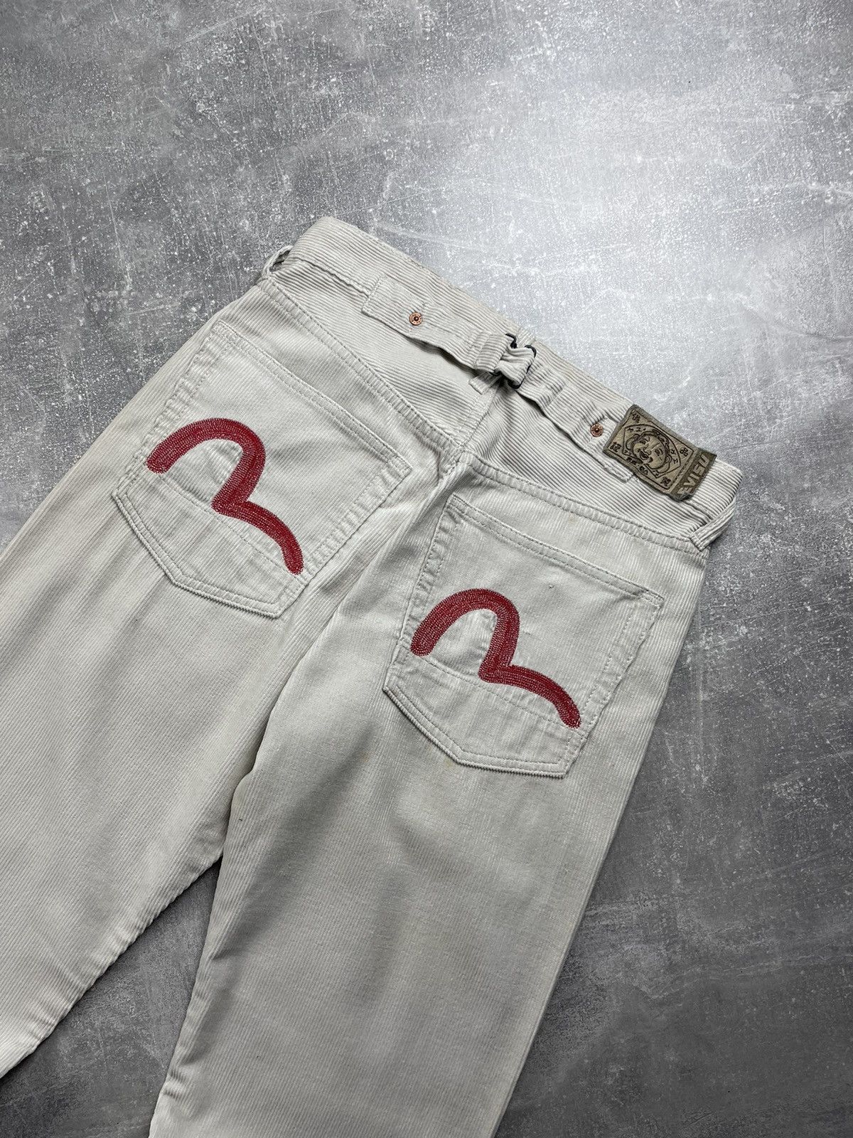 Evisu Evisu Japan Vintage Rare Corduroy Beige Buckle Back Jeans Size 28" / US 6 / IT 42 - 3 Thumbnail