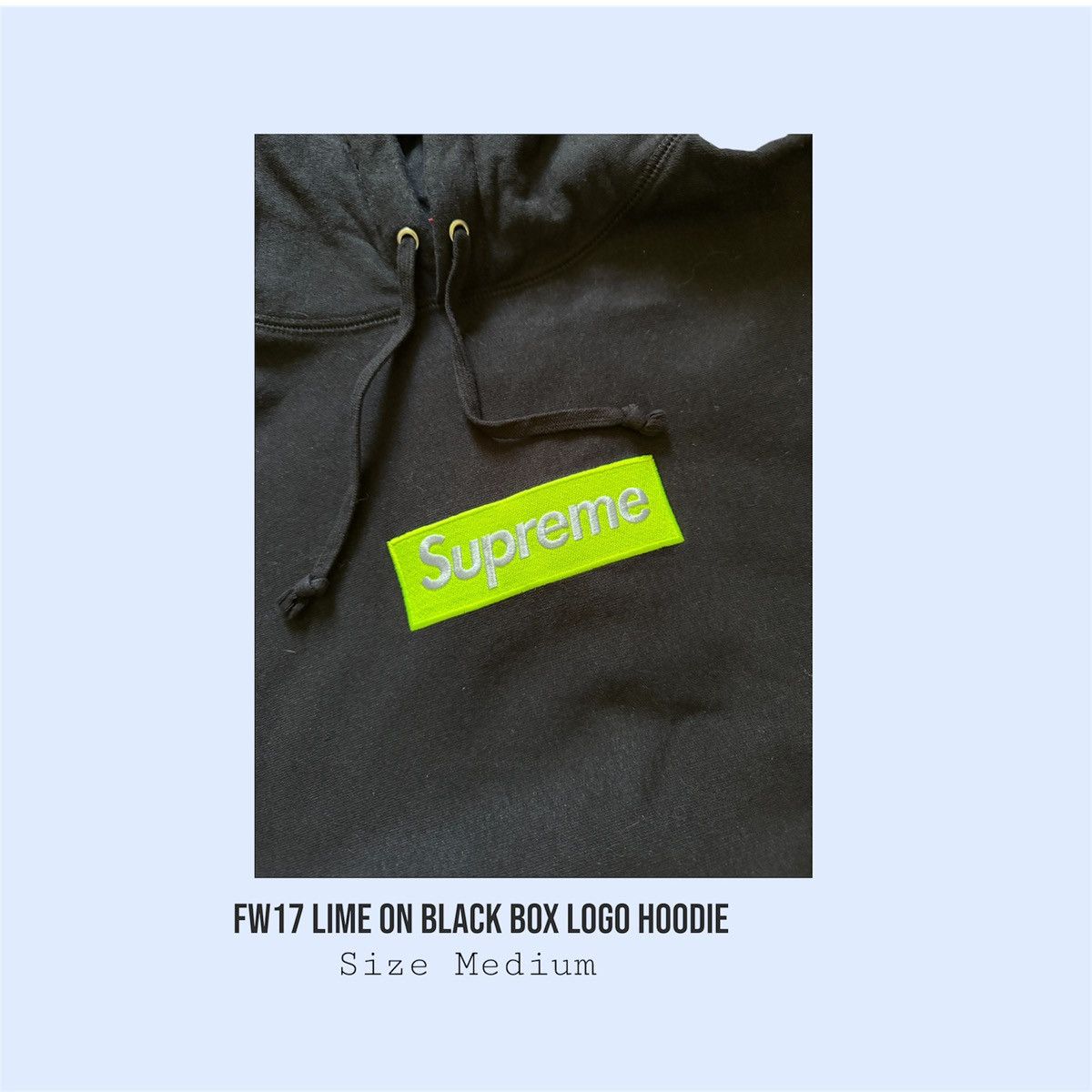 Supreme FW17 Lime Box Logo Hoodie Size US M / EU 48-50 / 2 - 2 Thumbnail