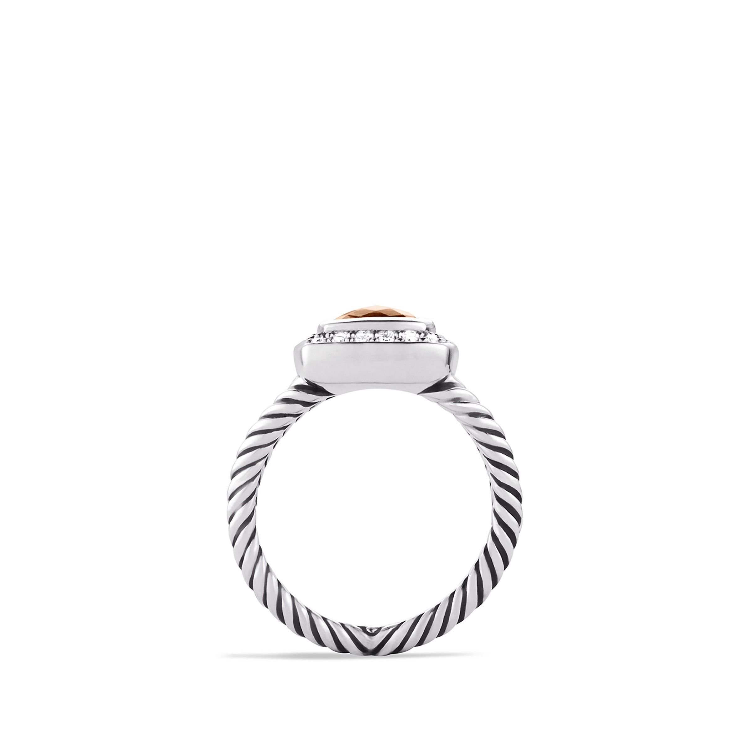 David Yurman o1w1db10525 R07443D Ring in Silver with Morganite & Diamond Size ONE SIZE - 4 Thumbnail