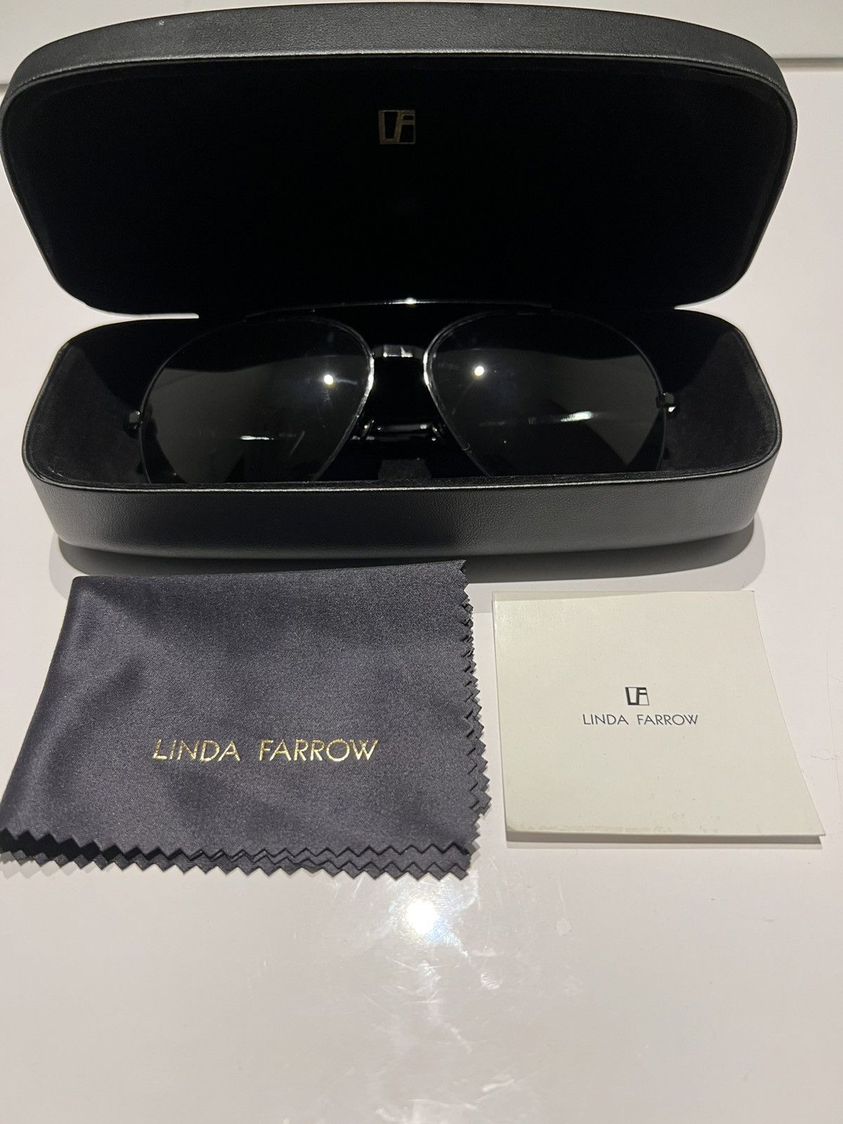 Ann Demeulemeester × Linda Farrow Black Aviator Sunglasses Size ONE SIZE - 3 Thumbnail