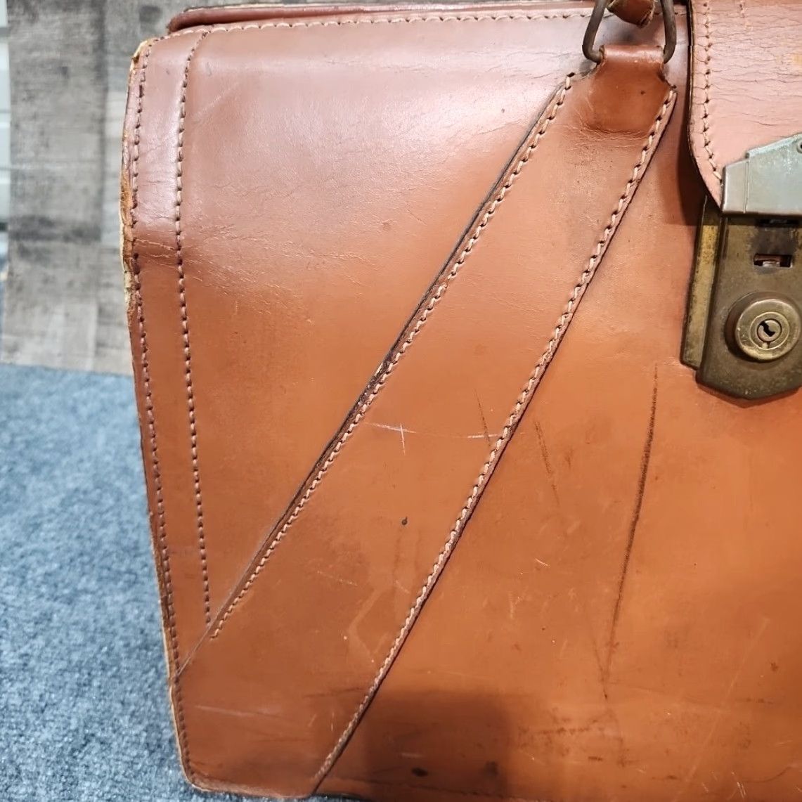 Document VINTAGE Rexbilt Briefcase Brown Leather Business Accessory Document Bag USA Men Women Unisex 1950s Size ONE SIZE - 4 Thumbnail