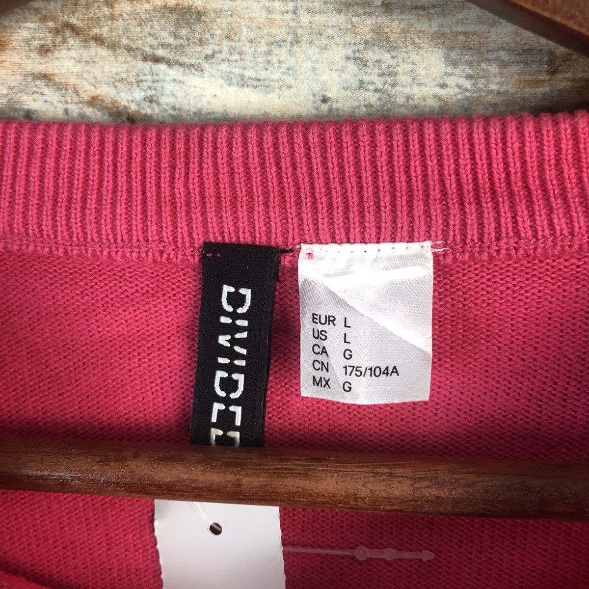 Japanese Brand DL lonely heart club H&M Divided Pink Sweaters #C687 Size US L / EU 52-54 / 3 - 9 Thumbnail