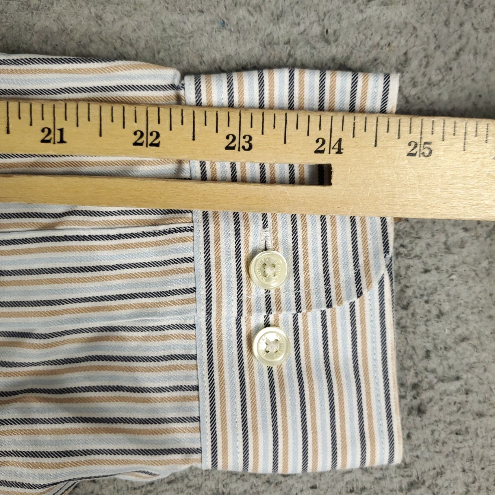 Brooks Brothers Brooks Brothers Shirt Large Blue Beige Striped Button Up Long Sleeve Casual Mens Size US L / EU 52-54 / 3 - 6 Thumbnail