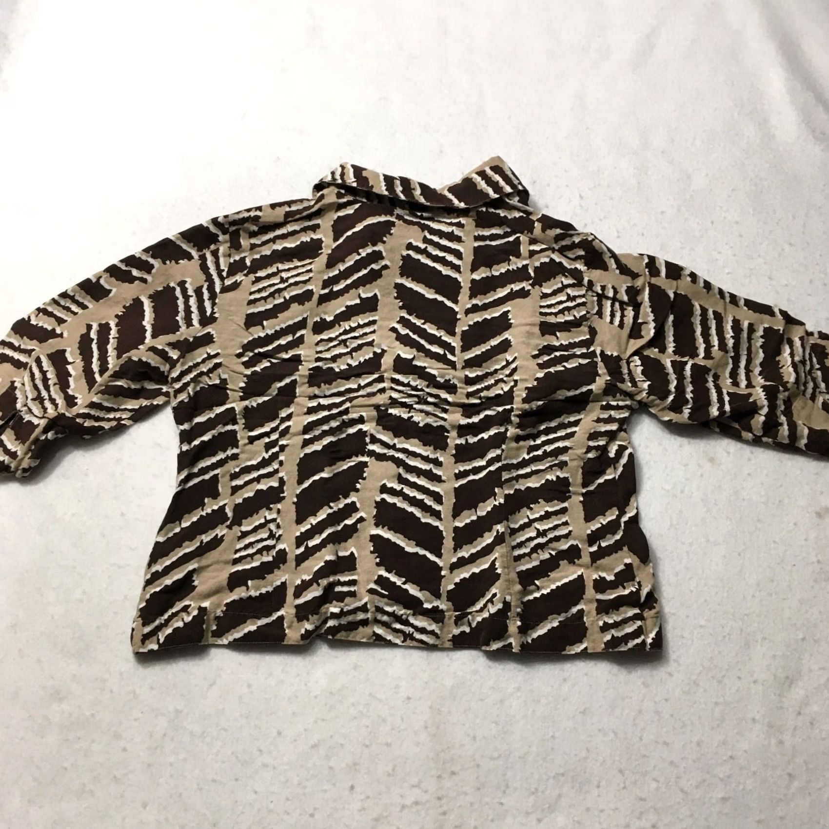 Vintage East 5th Shirt Women's PL brown beige Button-down Short Sleeve Size L / US 10 / IT 46 - 6 Thumbnail