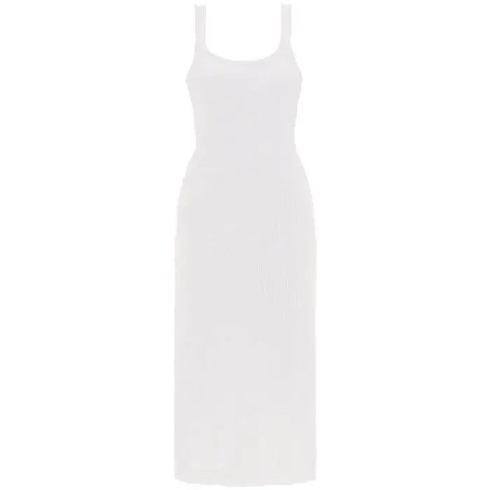 image of Chloe O1S22I1N0424 Ribbed Tank Dress In White, Women's (Size Medium)