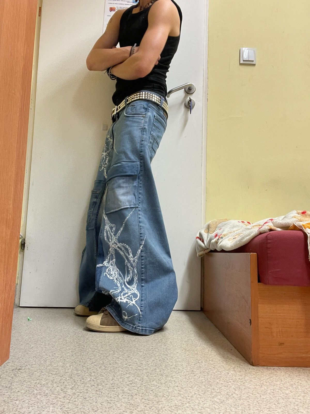 JNCO × Japanese Brand 💥rare wide streetwear handmade Pants 💥 Size US 31 - 5 Thumbnail