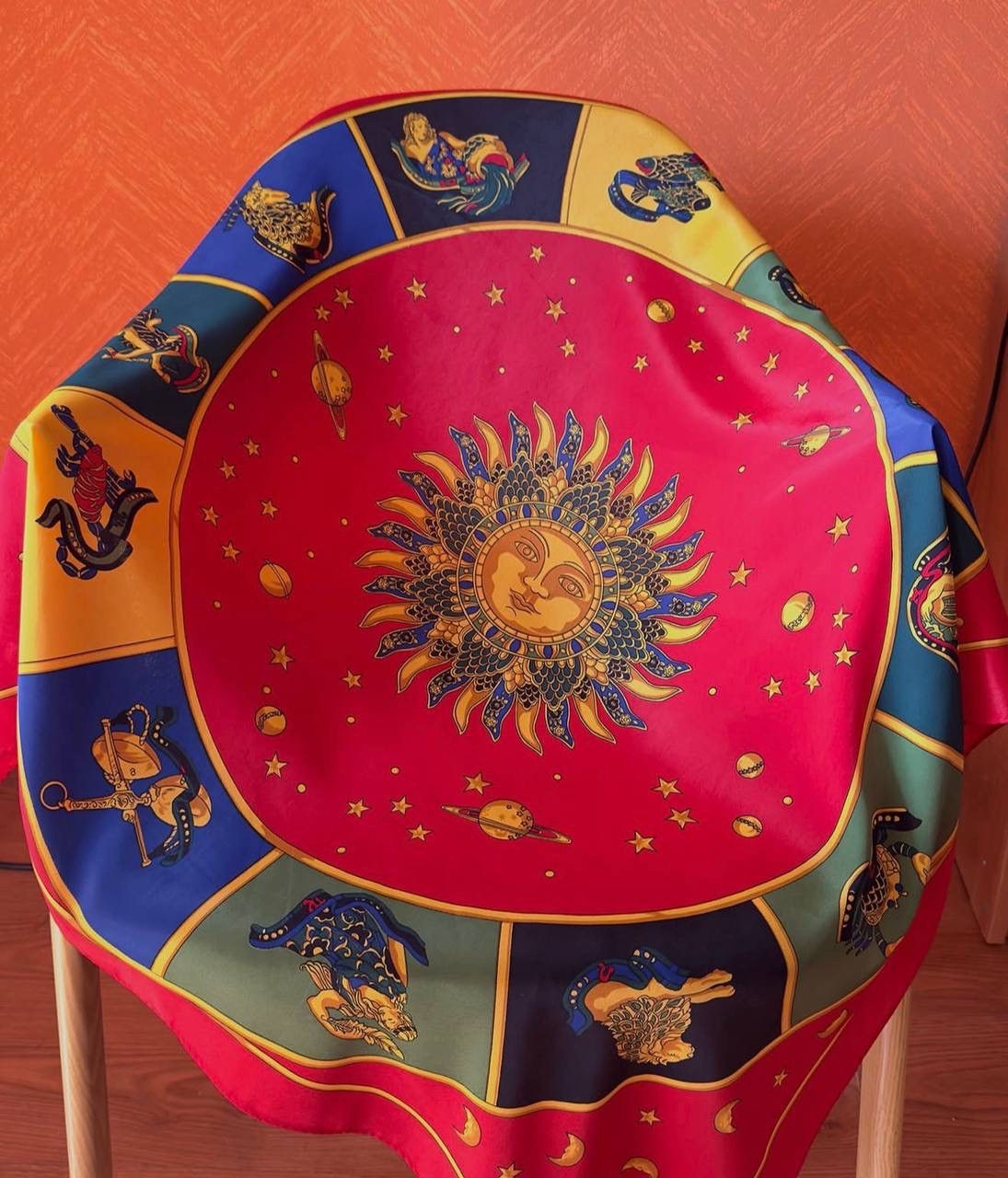 Versace Gianni Versace 100% Silk Scarf Zodiac Sun Moon Stars Paris Size ONE SIZE - 2 Thumbnail
