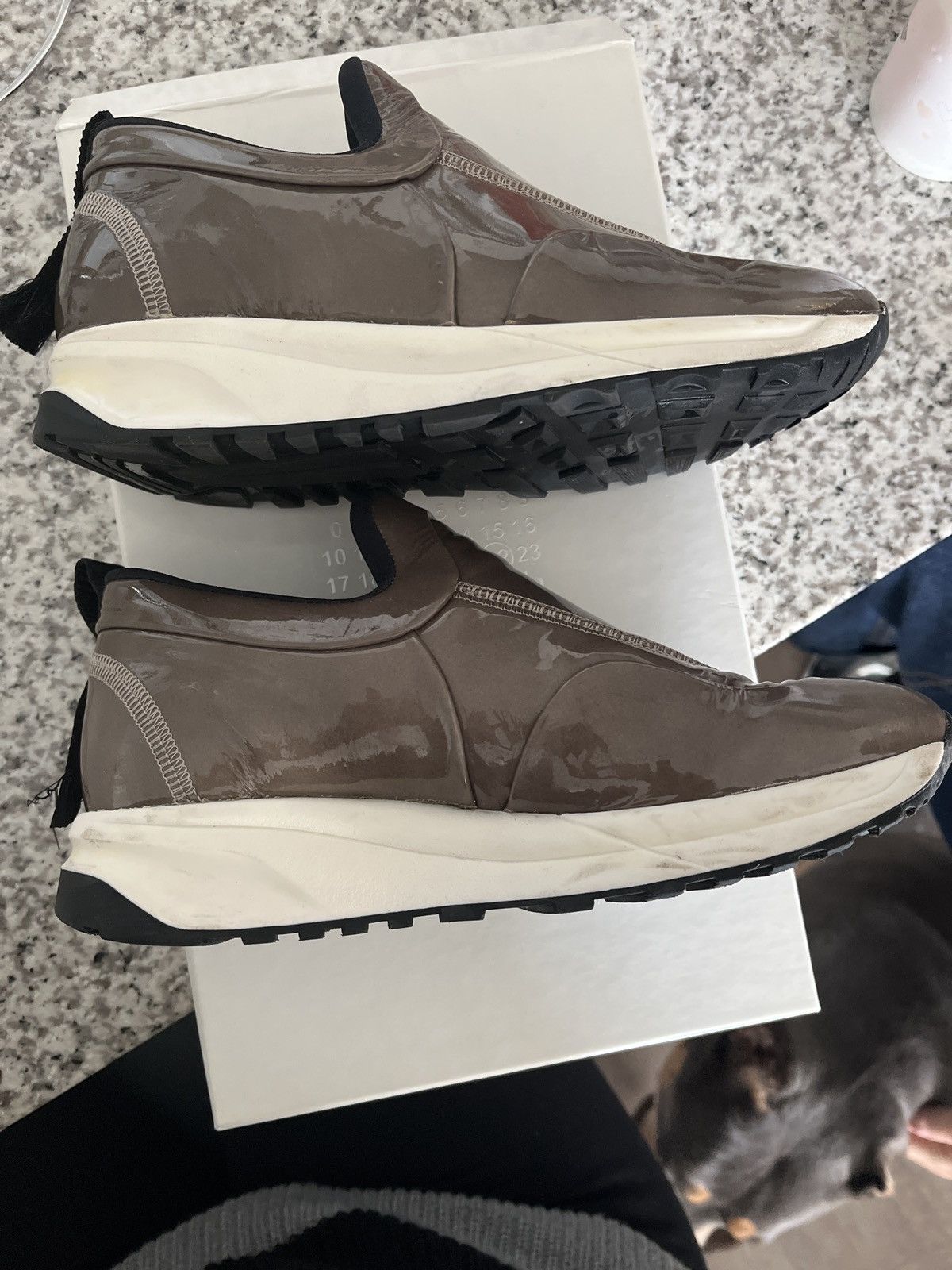 image of Maison Margiela Slip On Sneakers in Brown, Women's (Size 5)