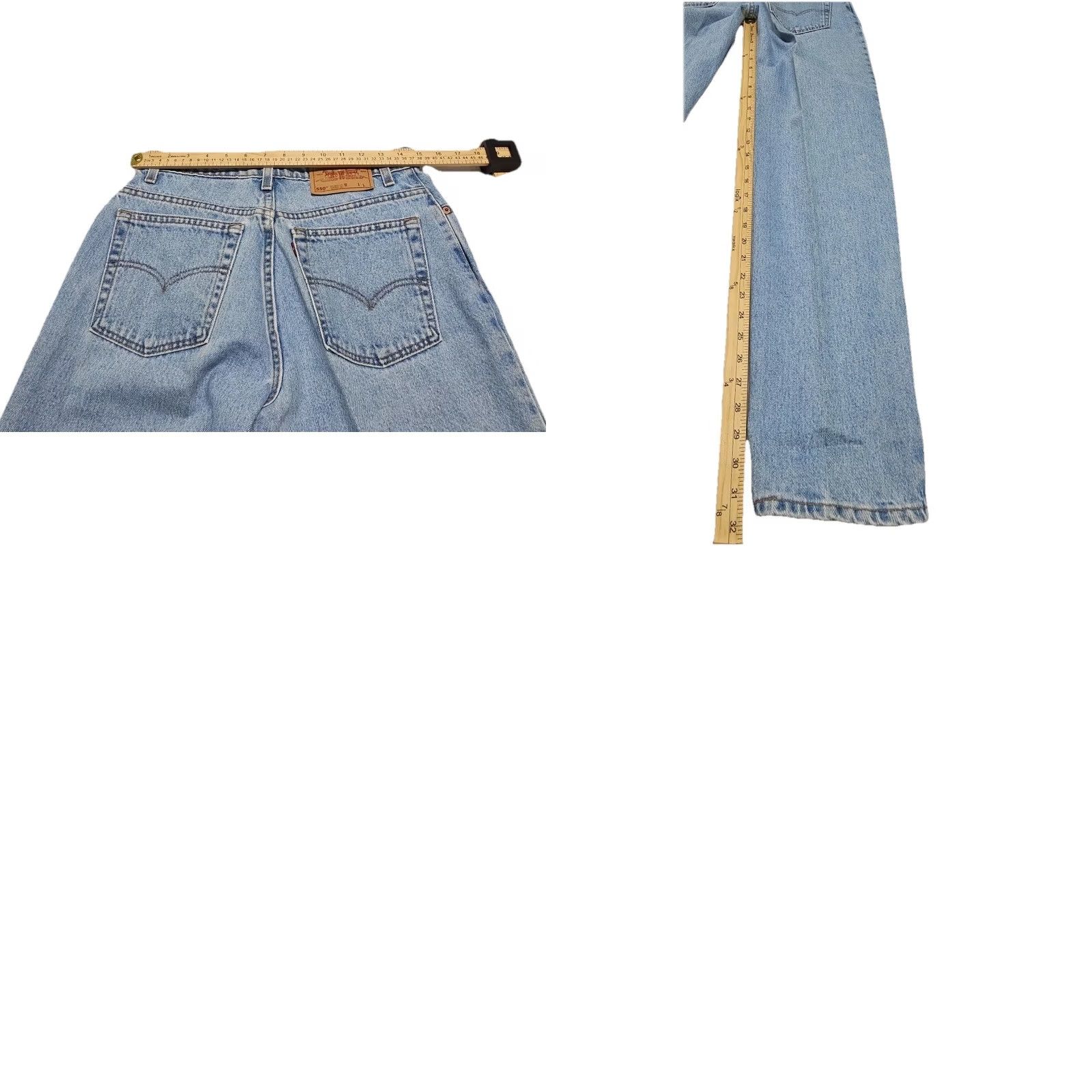 Levi's VINTAGE Levi’s 550 Jeans Women’s 12 Regular Light Wash Blue Cotton Denim Tapered Leg Relaxed Fit USA Mens? Size 34" / US 12 / IT 48 - 8 Thumbnail