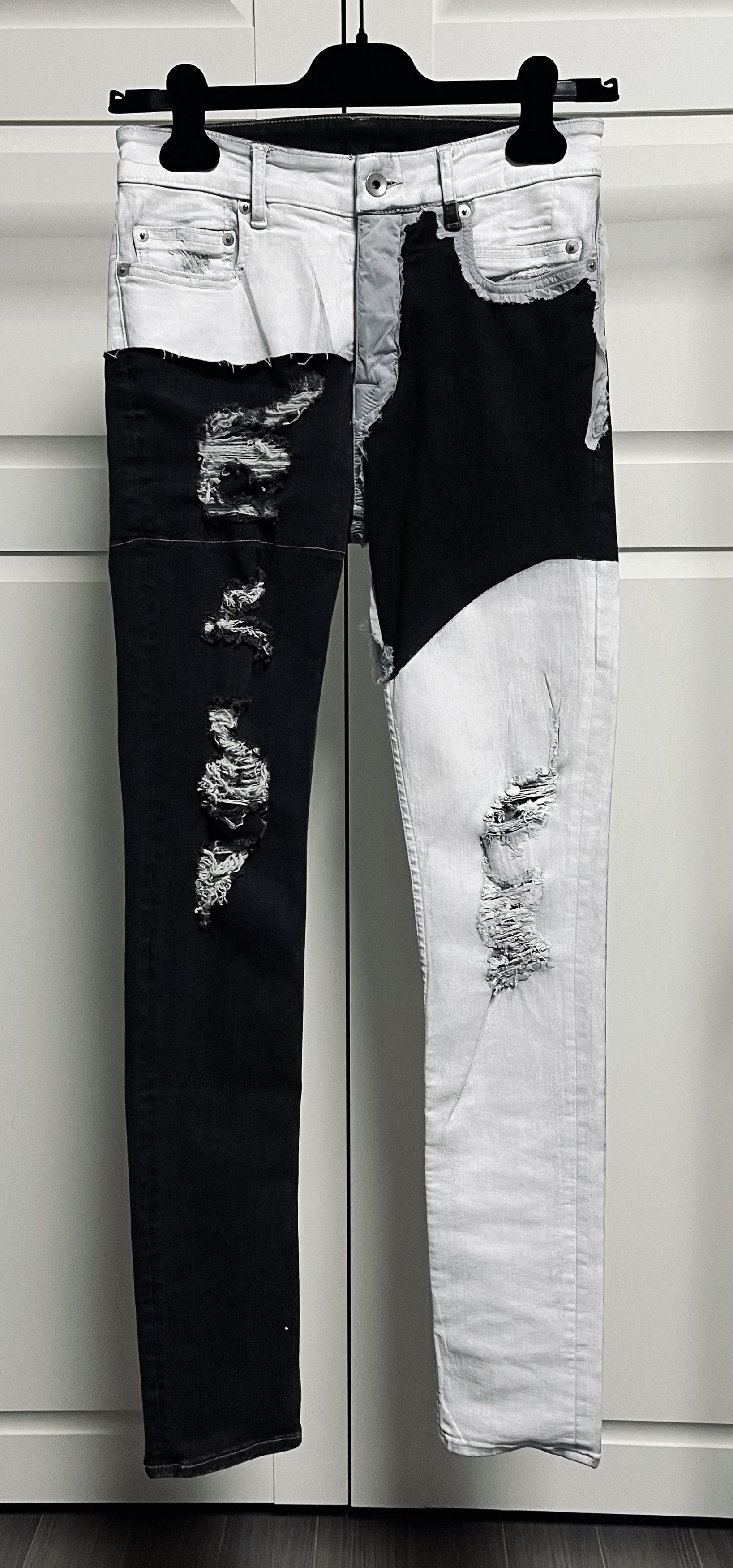 Rick Owens Rick Owens White Wax Tyrone Collage Jeans | Grailed