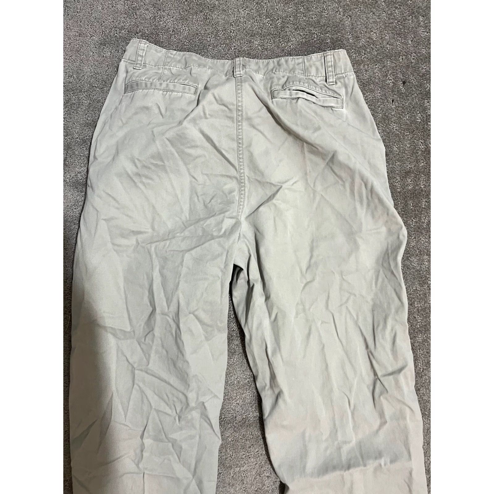 Vintage LL Bean Pants Women 12 m/Tall Beige Cotton Stretch Chino Classic Fit 32in Inseam Womens Size ONE SIZE - 4 Thumbnail