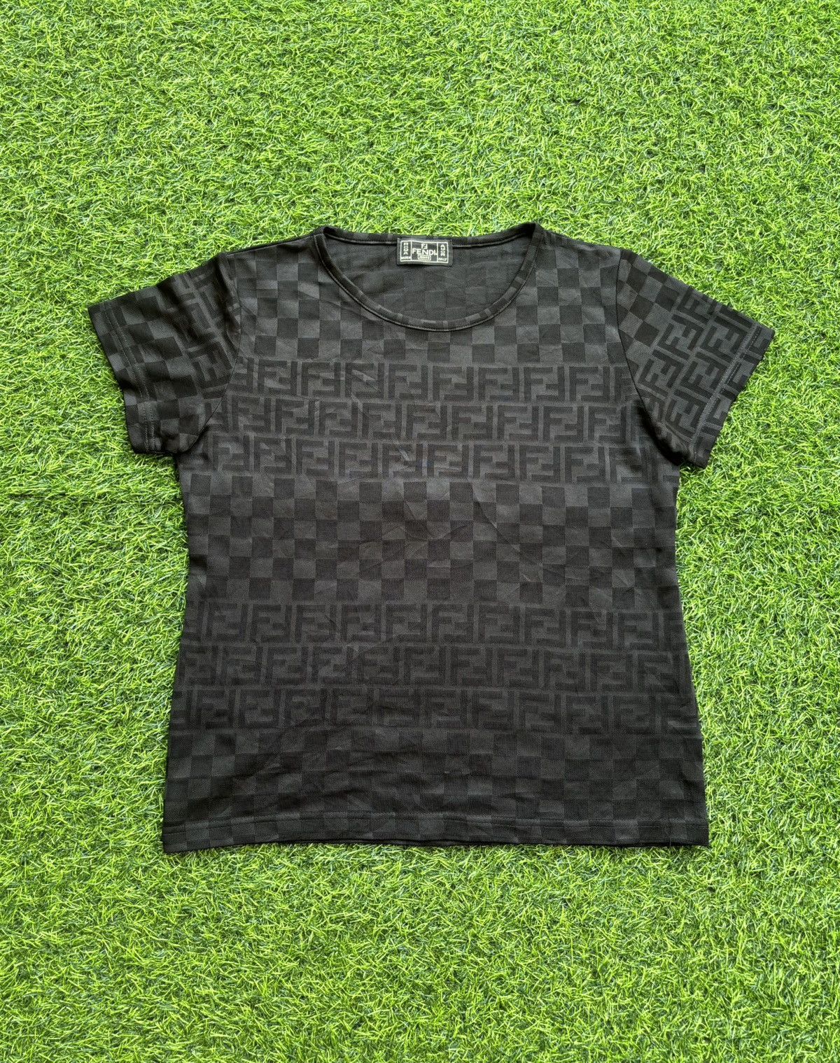 Fendi Vintage Fendi Monogram Black Tshirt Size M / US 6-8 / IT 42-44 - 1 Thumbnail