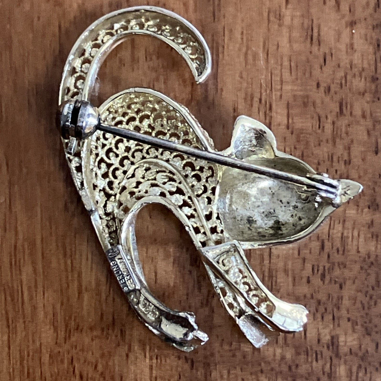 Other Vtg Scaredy Cat Sterling Silver Filigree Brooch Pin Germany Size ONE SIZE - 4 Thumbnail