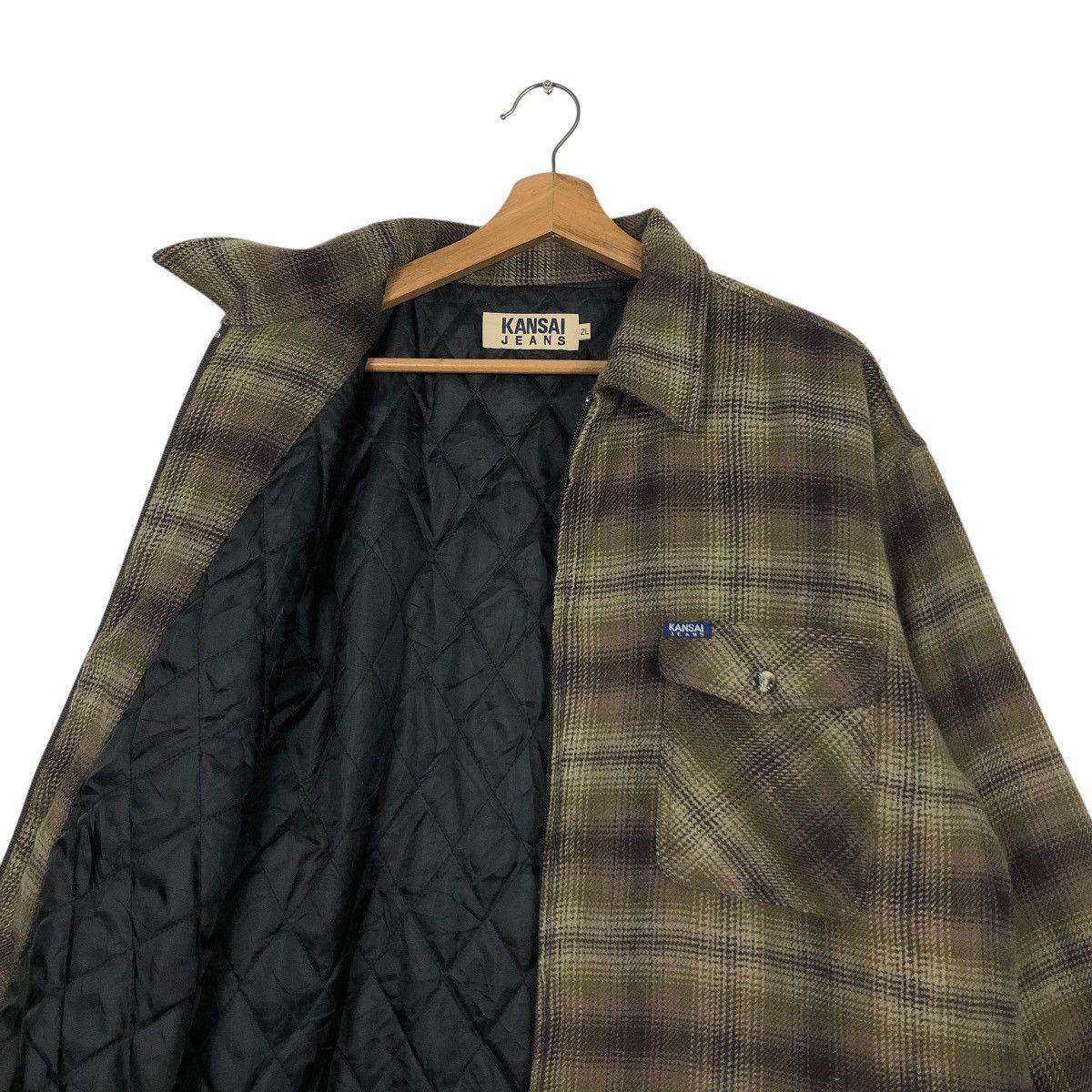Japanese Brand 🔥VINTAGE WORK SHIRT CHORE JACKET KANSAI JEANS TARTAN DESIGN Size US XL / EU 56 / 4 - 14 Thumbnail
