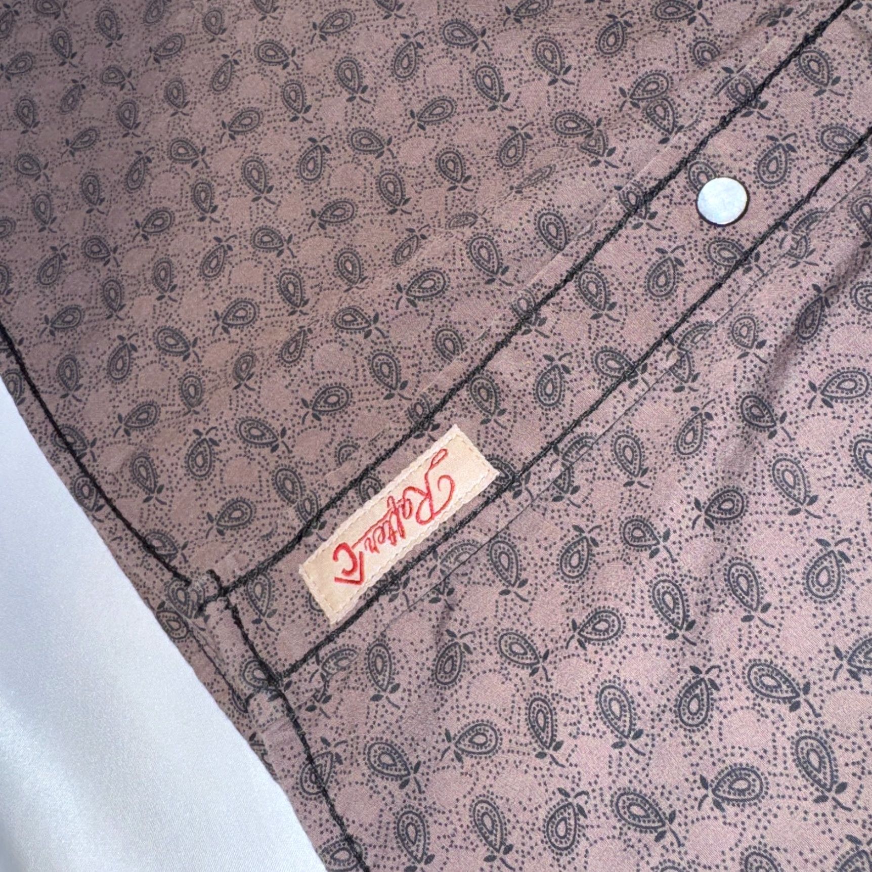 Vintage Rafter C Brown Paisley Western Pearl Snap Shirt XL Cowboy Rodeo Long Sleeve Button Up Mens Casual Size US XL / EU 56 / 4 - 5 Thumbnail